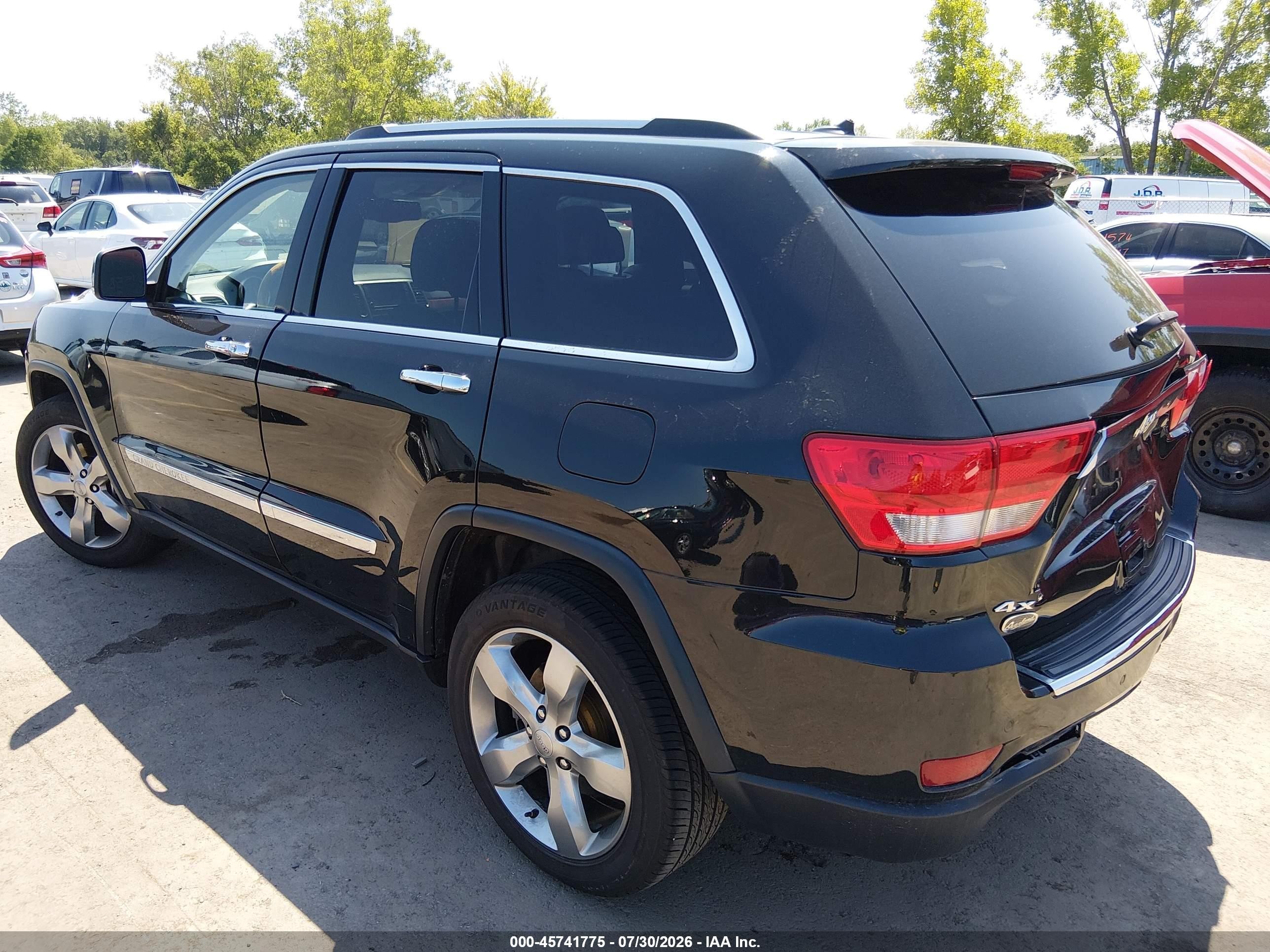 2013 Jeep Grand Cherokee Overland Black vin: 1C4RJFCT4DC580676