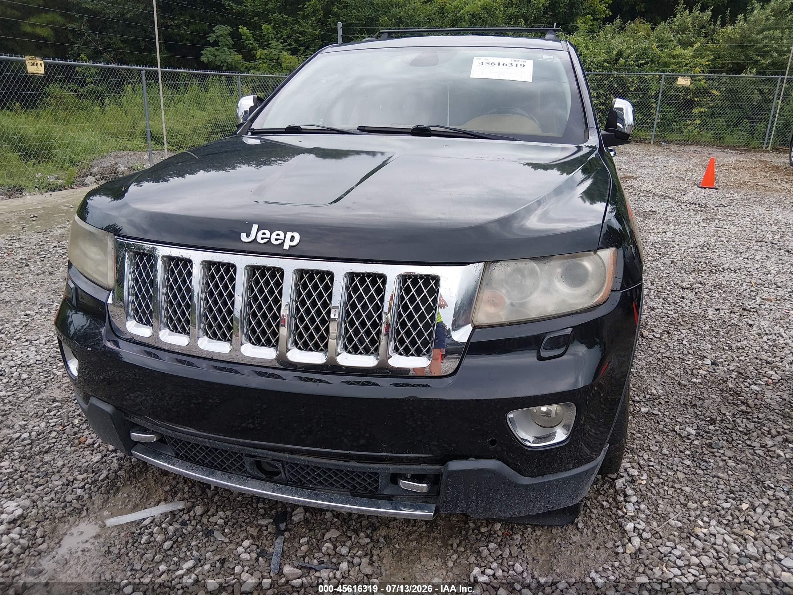 2013 Jeep Grand Cherokee Overland Summit Black vin: 1C4RJFCT4DC630377