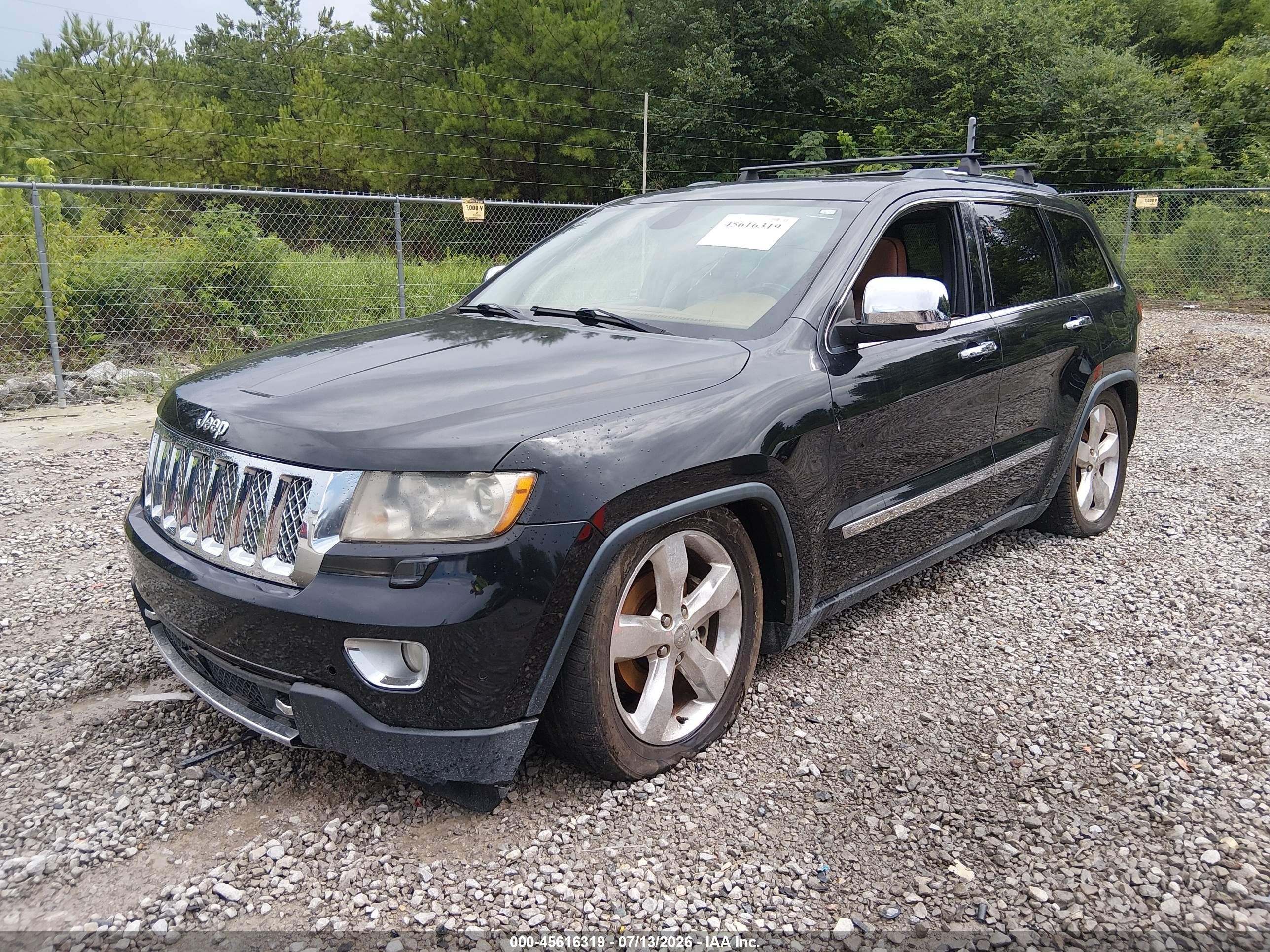 2013 Jeep Grand Cherokee Overland Summit Black vin: 1C4RJFCT4DC630377