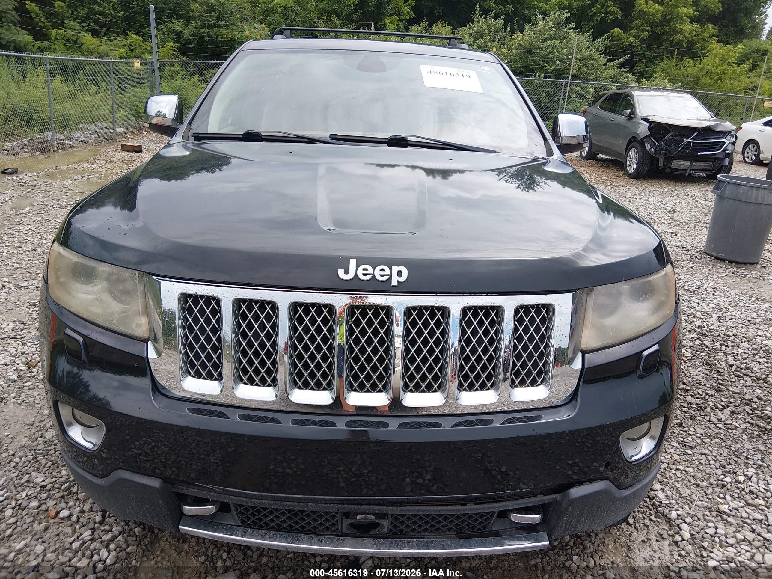 2013 Jeep Grand Cherokee Overland Summit Black vin: 1C4RJFCT4DC630377