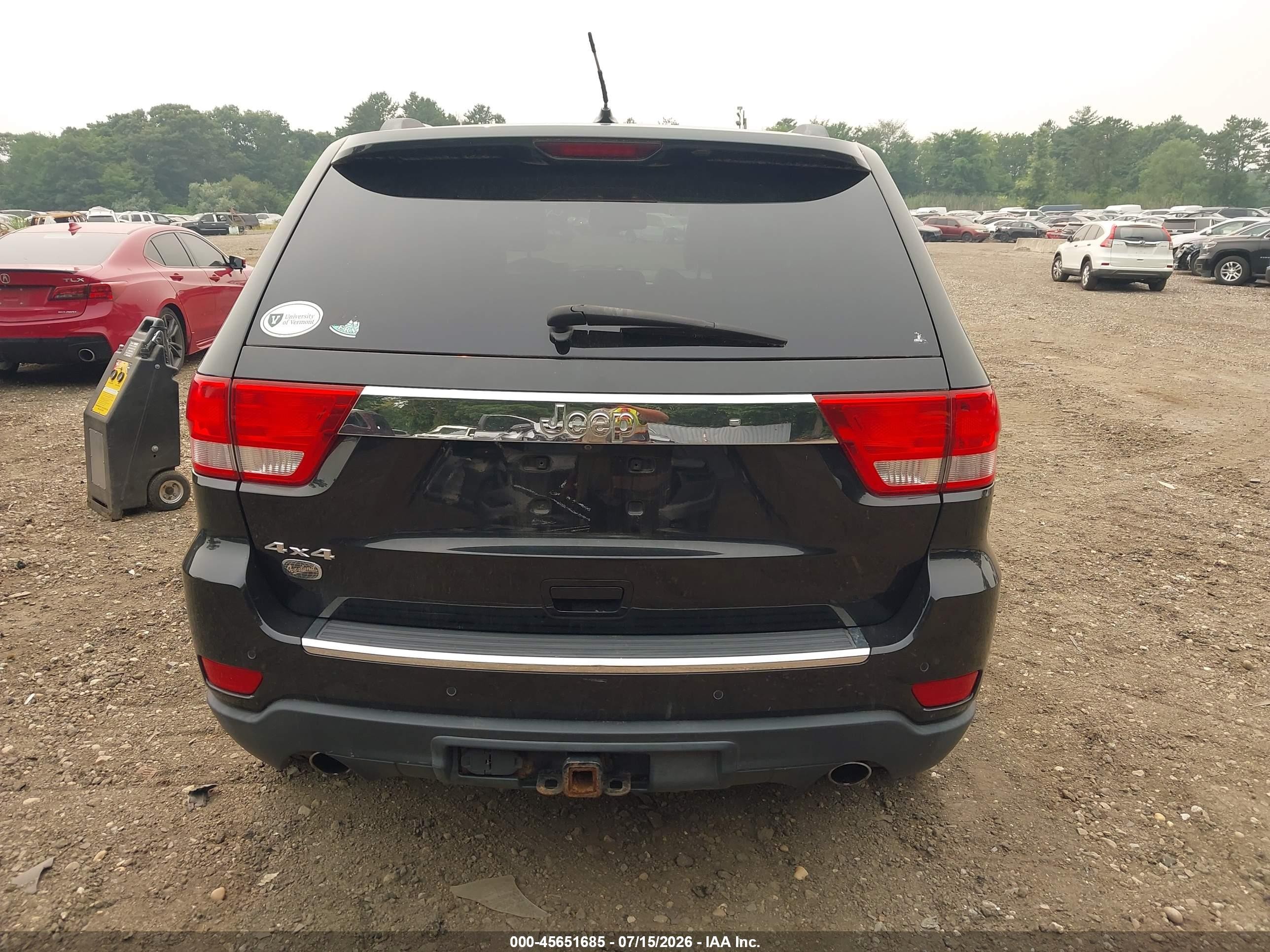 2013 Jeep Grand Cherokee Overland Black vin: 1C4RJFCT4DC651942