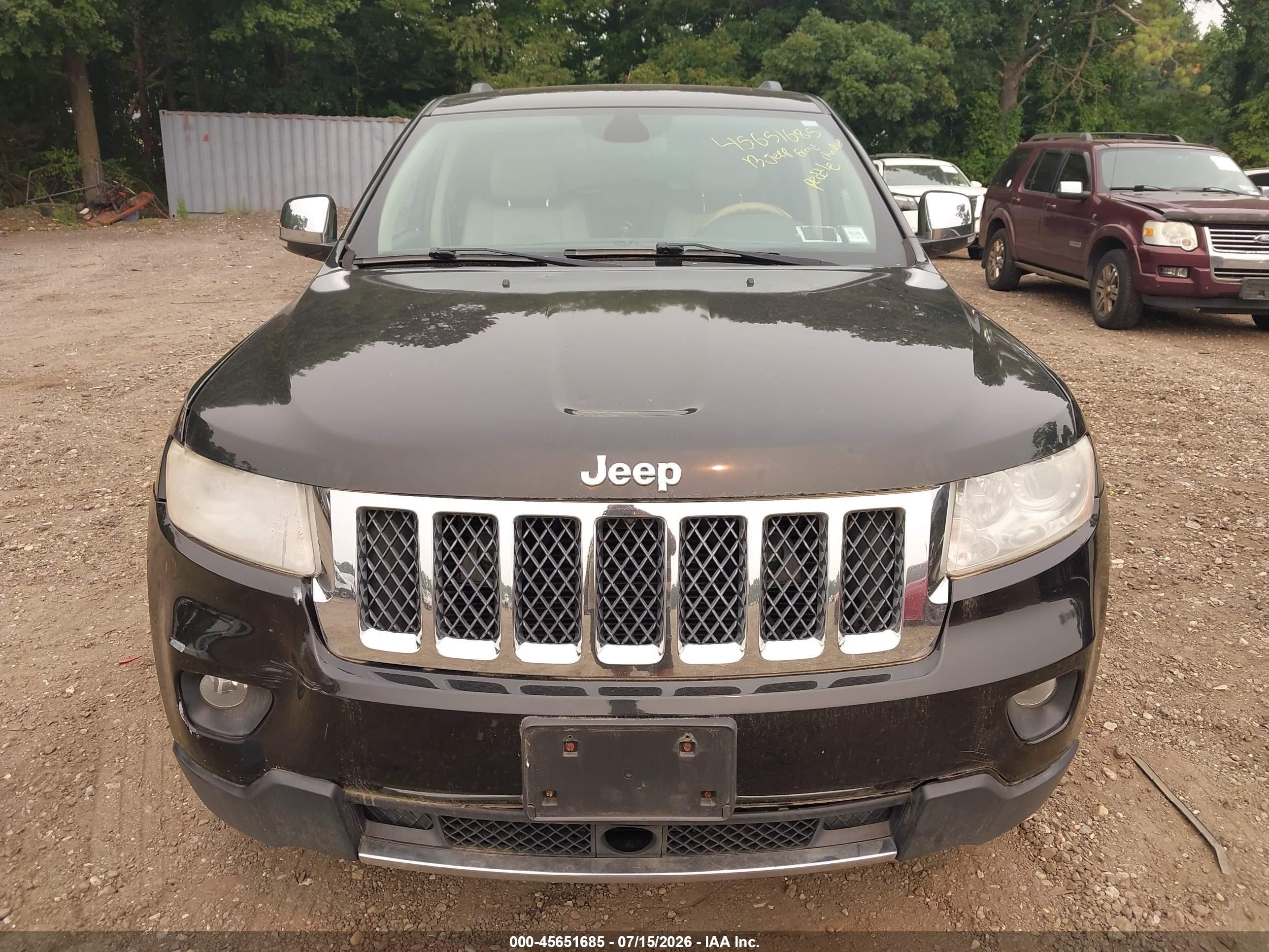 2013 Jeep Grand Cherokee Overland Black vin: 1C4RJFCT4DC651942