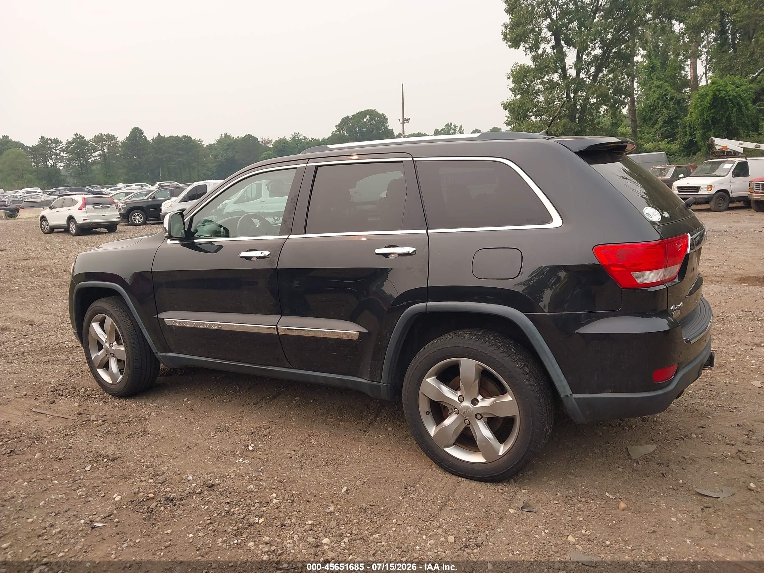 2013 Jeep Grand Cherokee Overland Black vin: 1C4RJFCT4DC651942