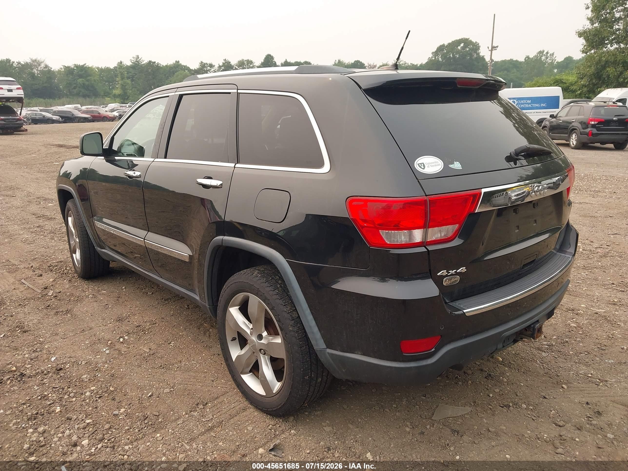 2013 Jeep Grand Cherokee Overland Black vin: 1C4RJFCT4DC651942
