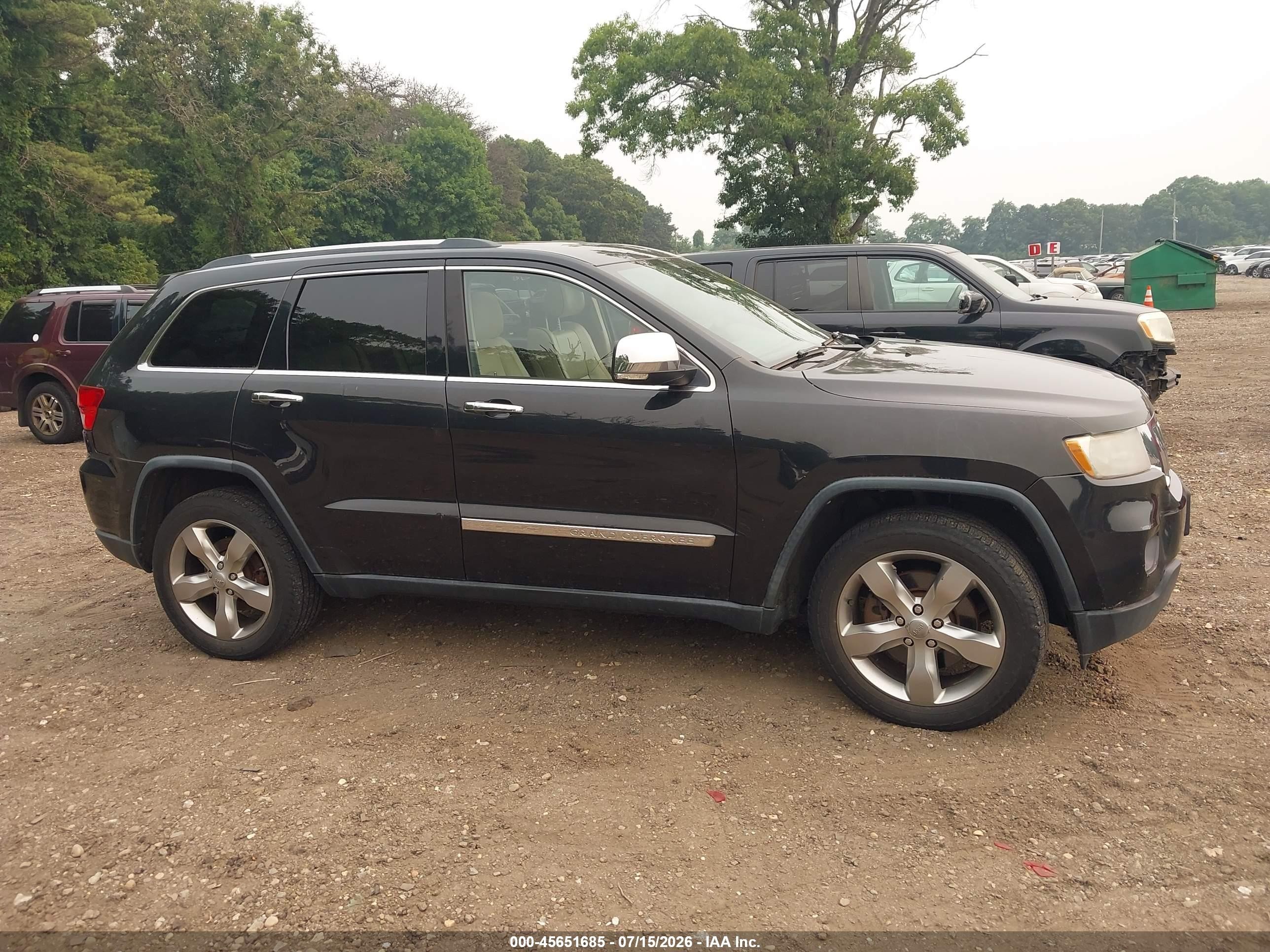 2013 Jeep Grand Cherokee Overland Black vin: 1C4RJFCT4DC651942
