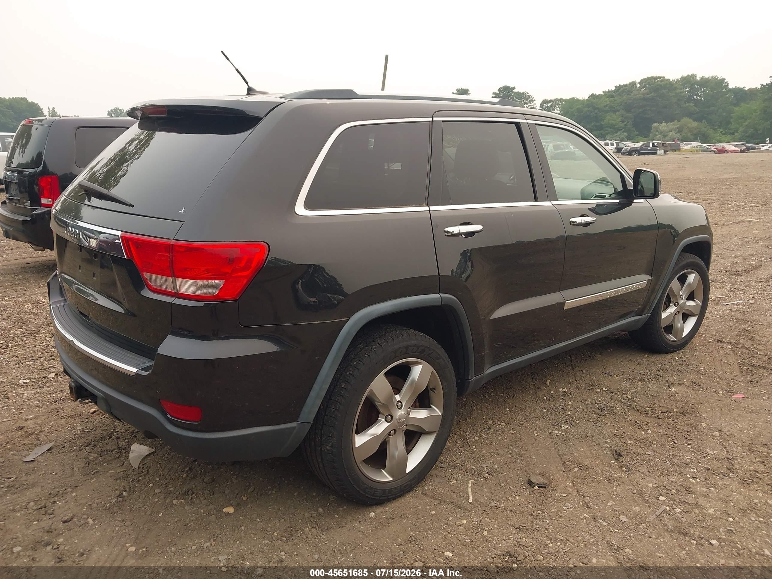 2013 Jeep Grand Cherokee Overland Black vin: 1C4RJFCT4DC651942