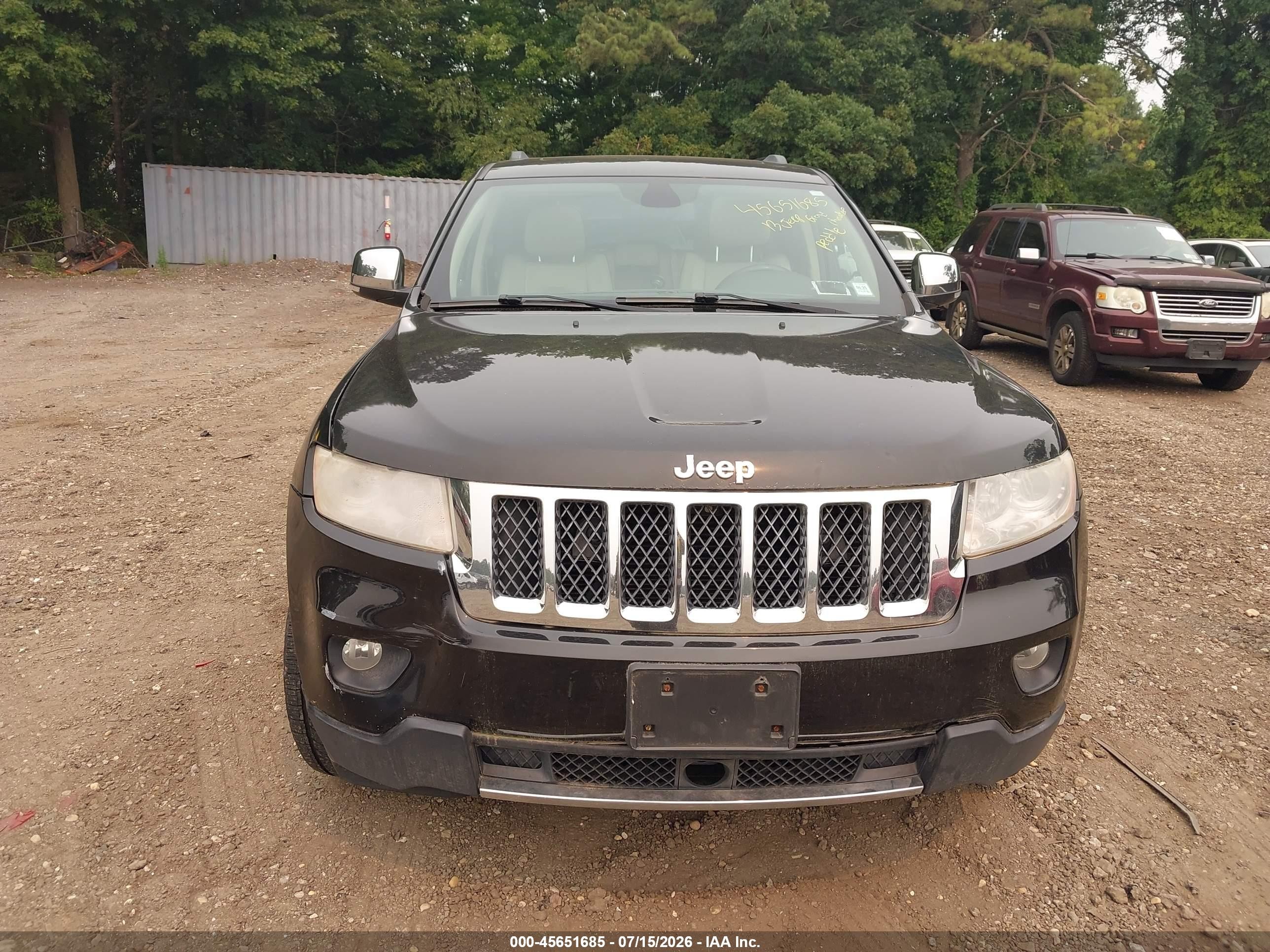 2013 Jeep Grand Cherokee Overland Black vin: 1C4RJFCT4DC651942