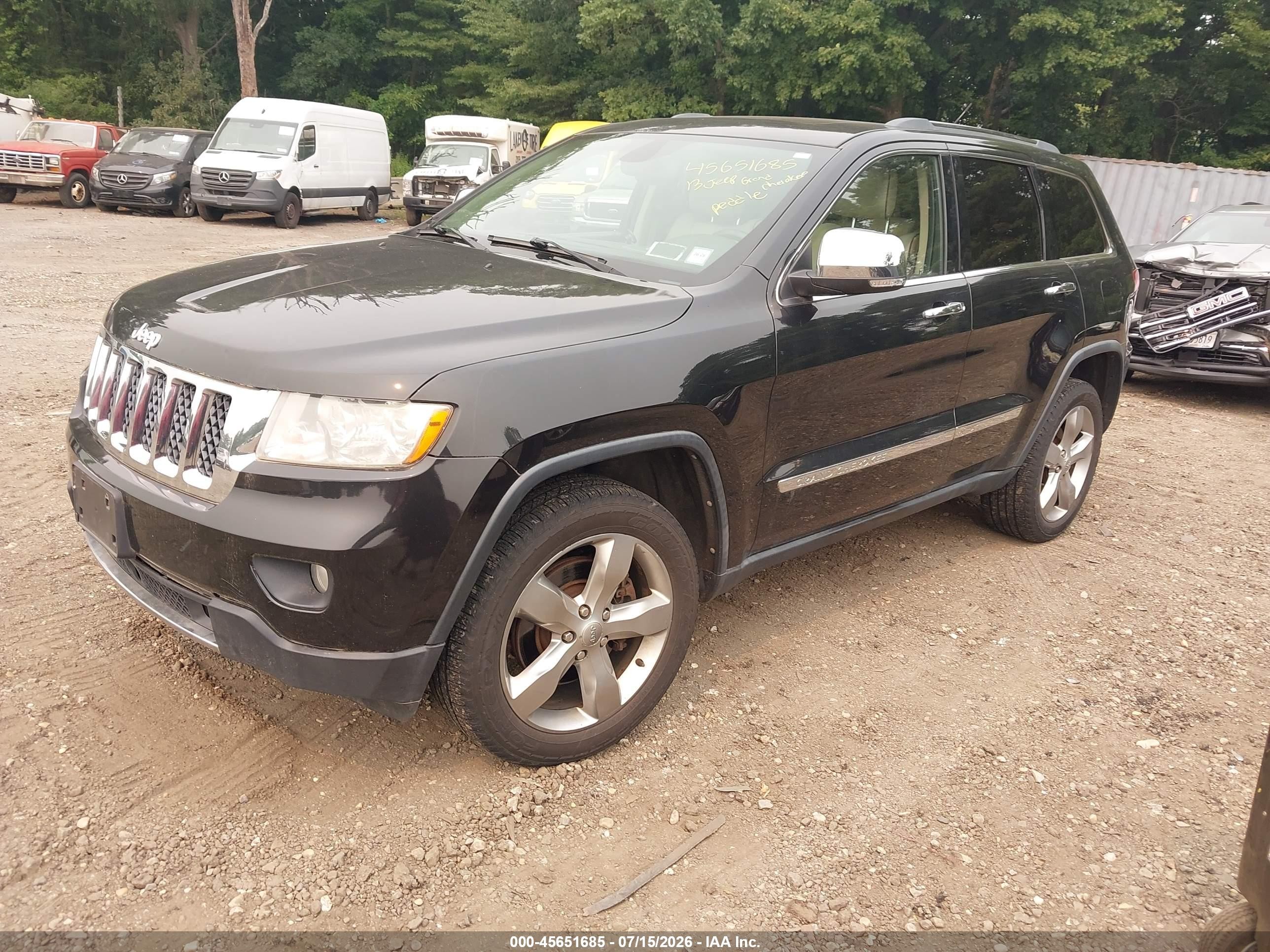2013 Jeep Grand Cherokee Overland Black vin: 1C4RJFCT4DC651942