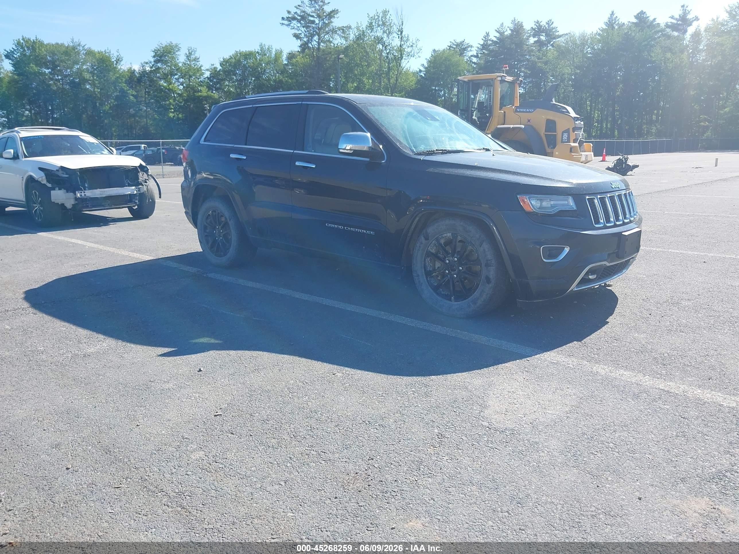 2014 Jeep Grand Cherokee Overland Black vin: 1C4RJFCT4EC211916
