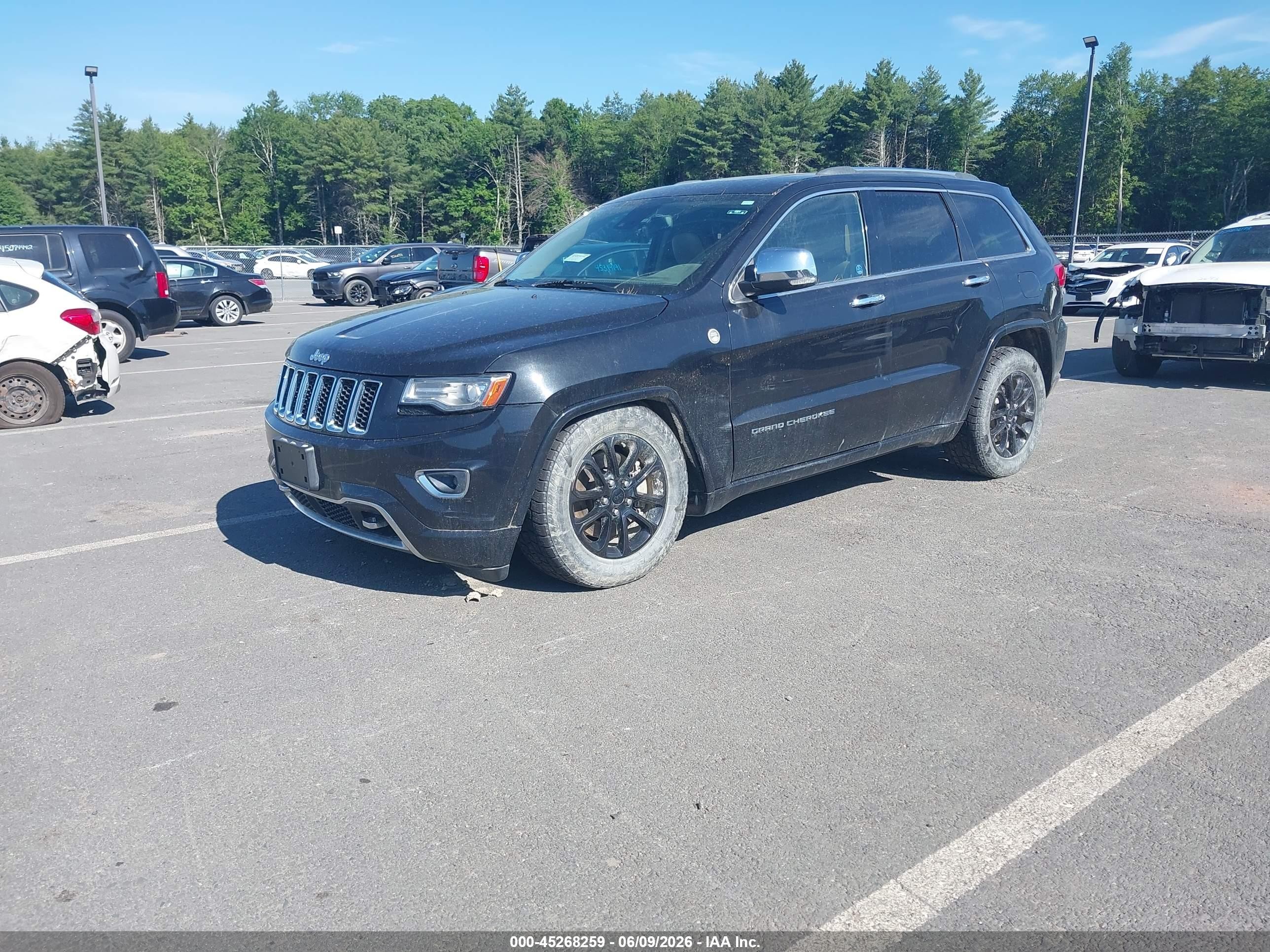 2014 Jeep Grand Cherokee Overland Black vin: 1C4RJFCT4EC211916