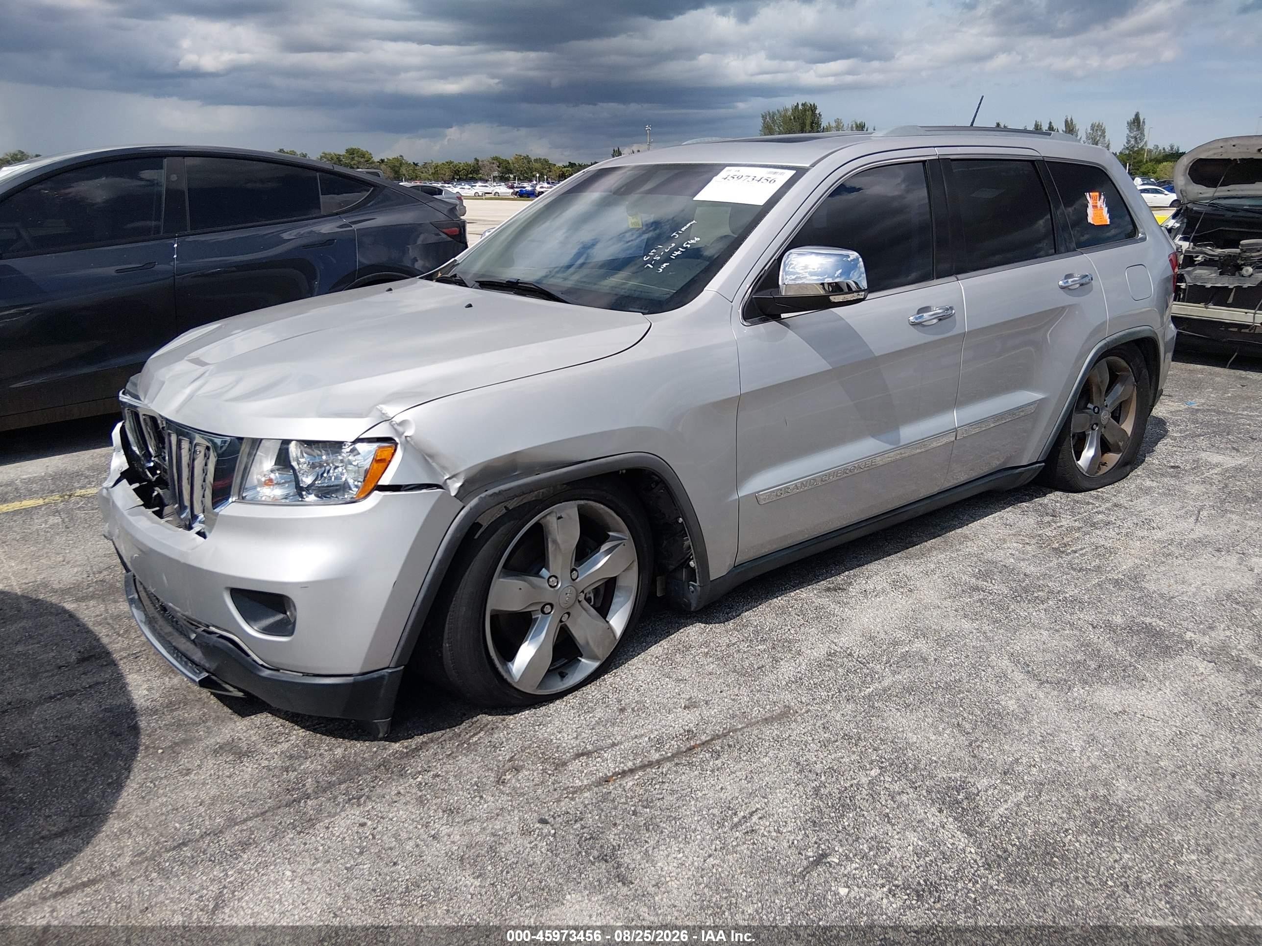 2012 Jeep Grand Cherokee Overland Серебряный vin: 1C4RJFCT5CC141646