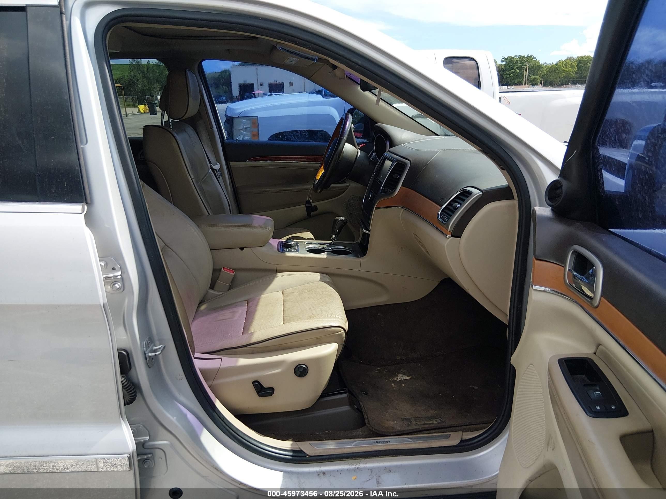 2012 Jeep Grand Cherokee Overland Серебряный vin: 1C4RJFCT5CC141646
