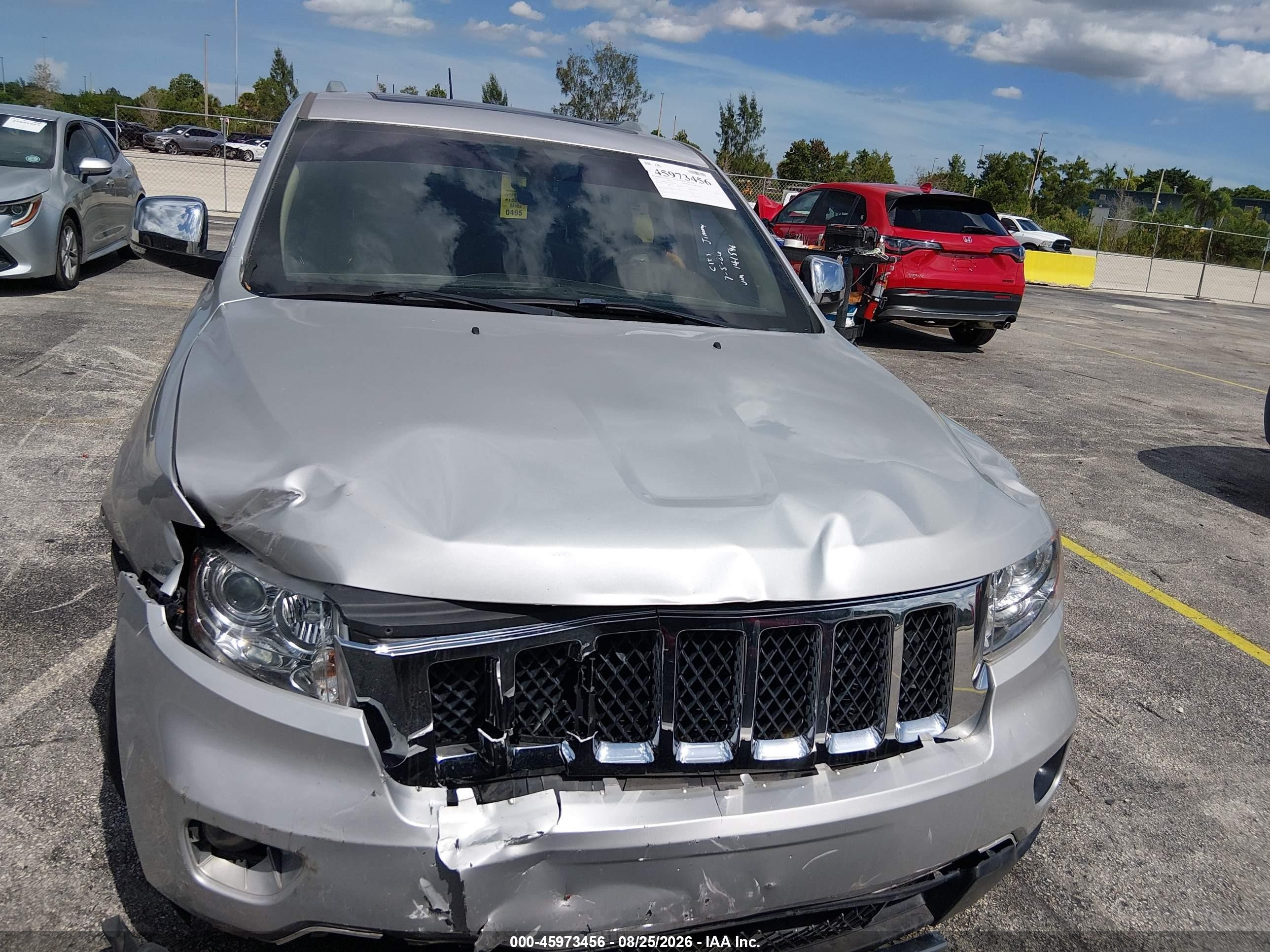 2012 Jeep Grand Cherokee Overland Серебряный vin: 1C4RJFCT5CC141646