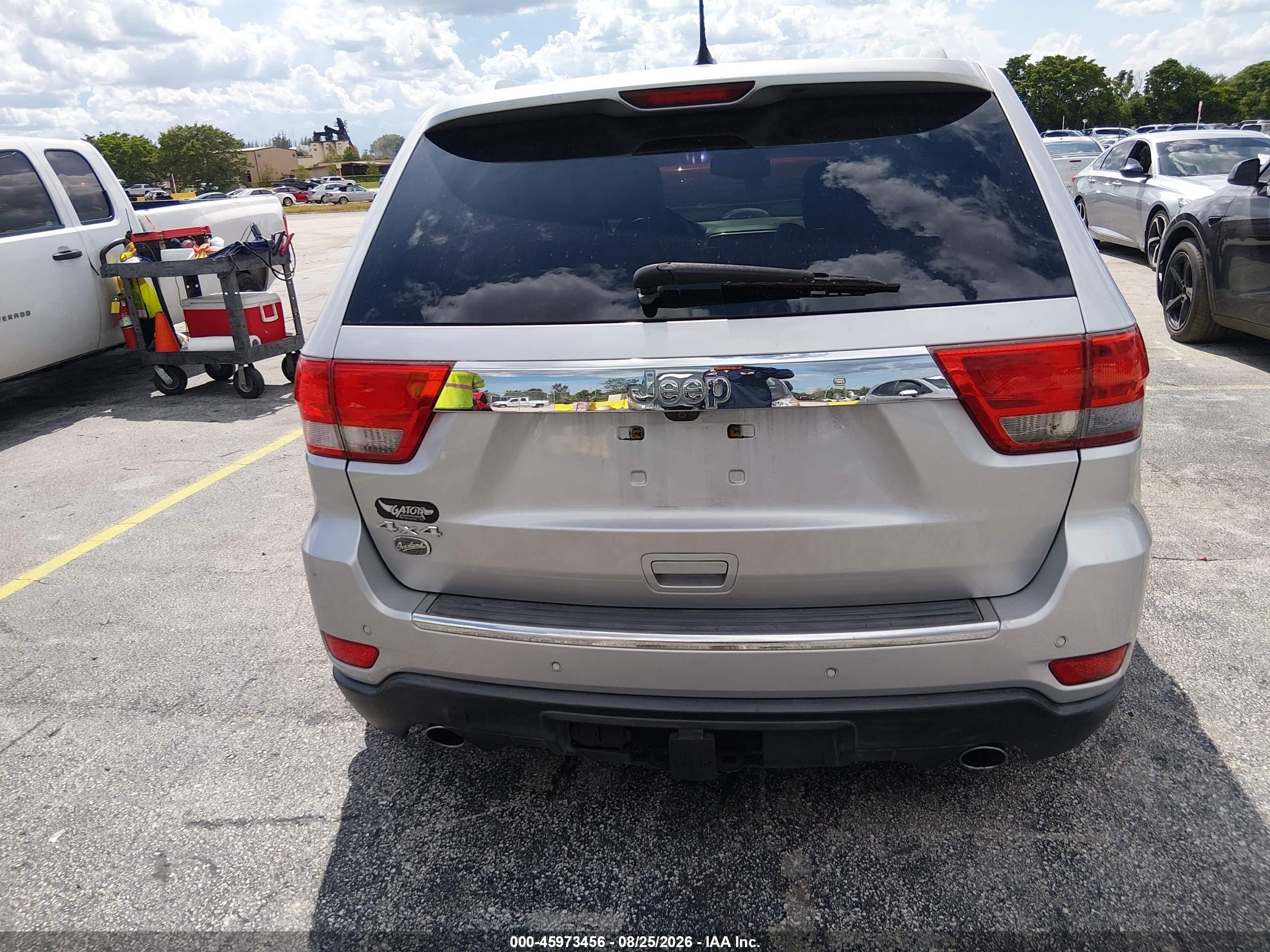 2012 Jeep Grand Cherokee Overland Серебряный vin: 1C4RJFCT5CC141646