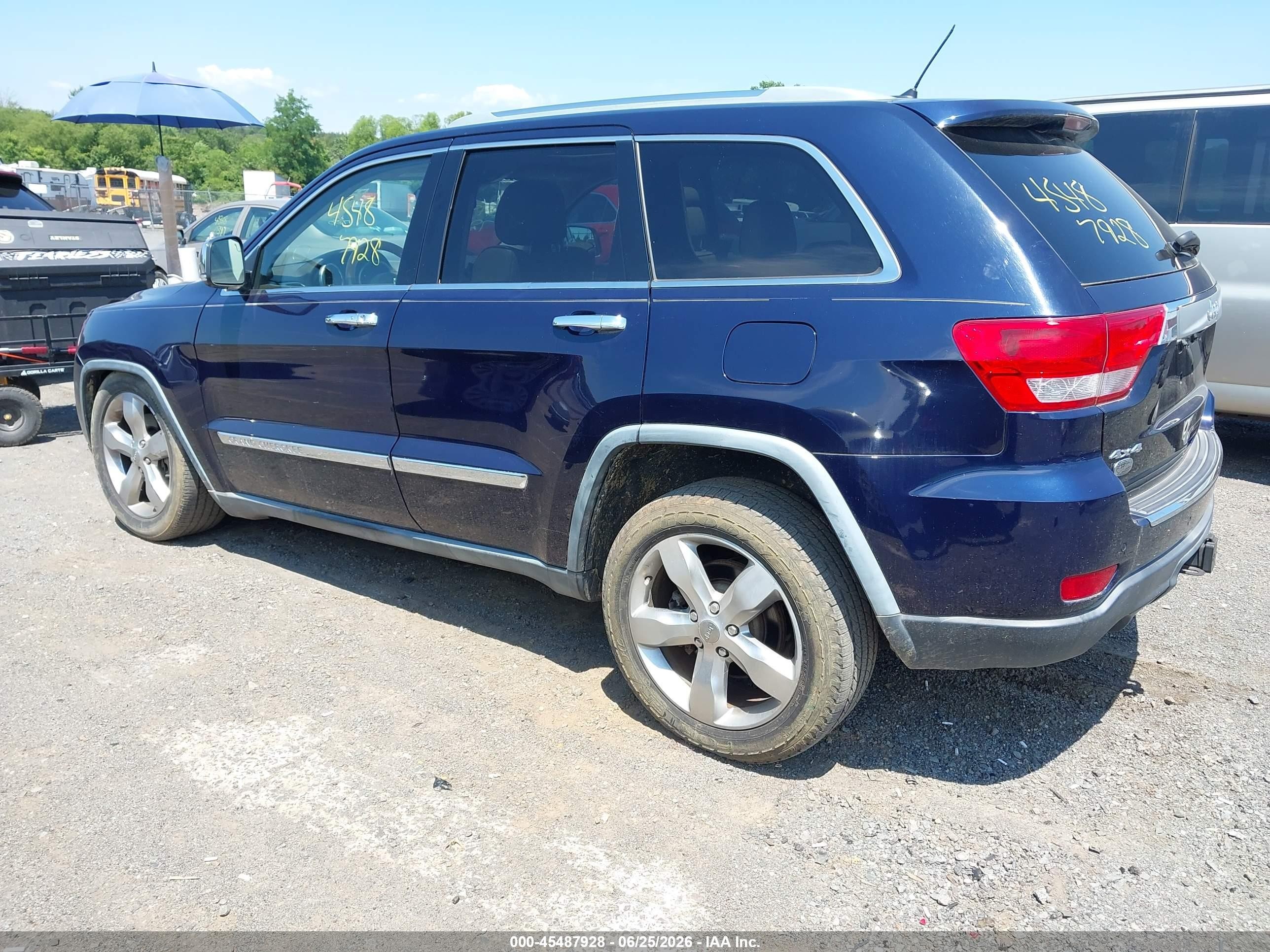 2012 Jeep Grand Cherokee Overland Blue vin: 1C4RJFCT5CC226941