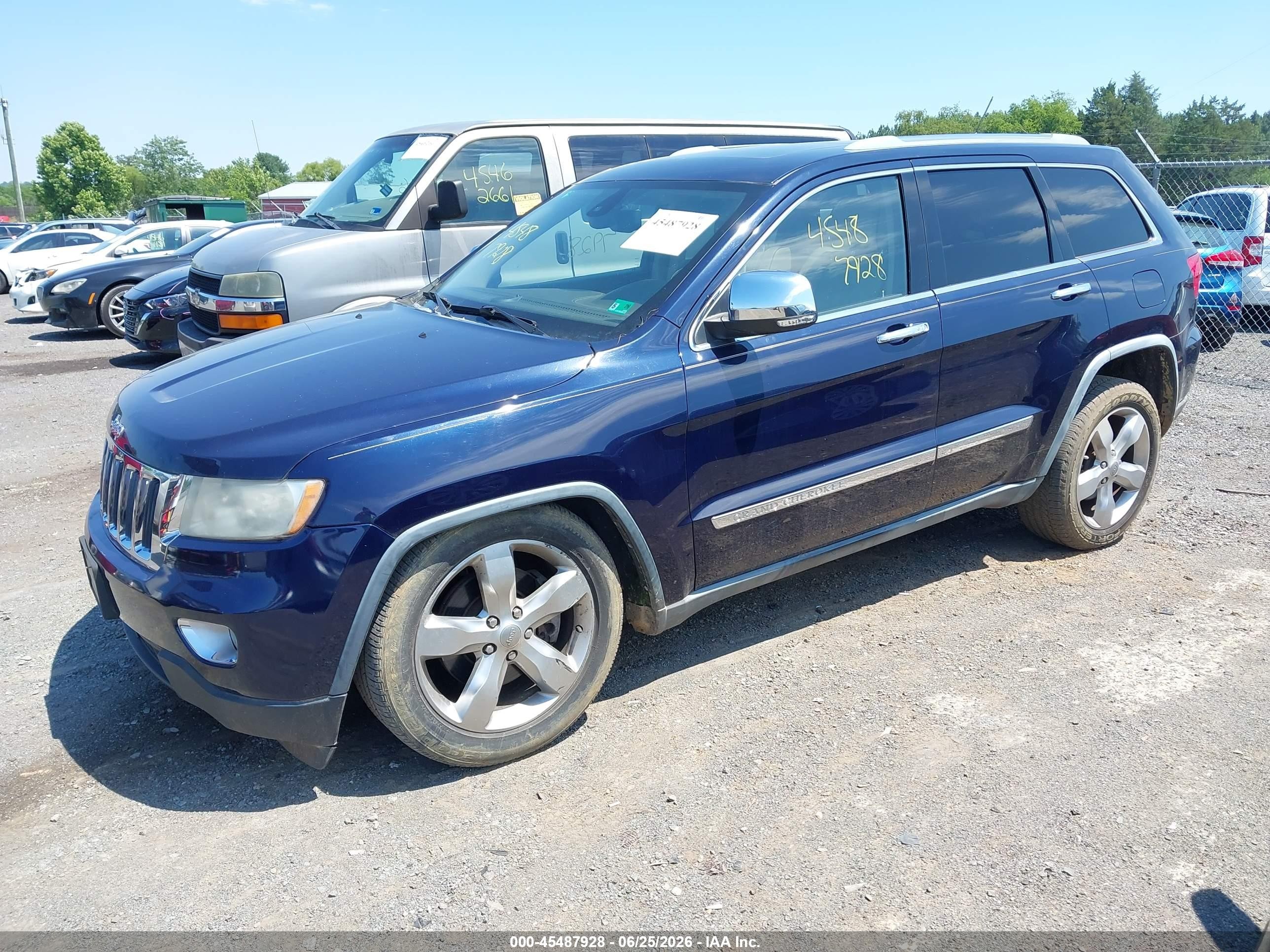 2012 Jeep Grand Cherokee Overland Blue vin: 1C4RJFCT5CC226941