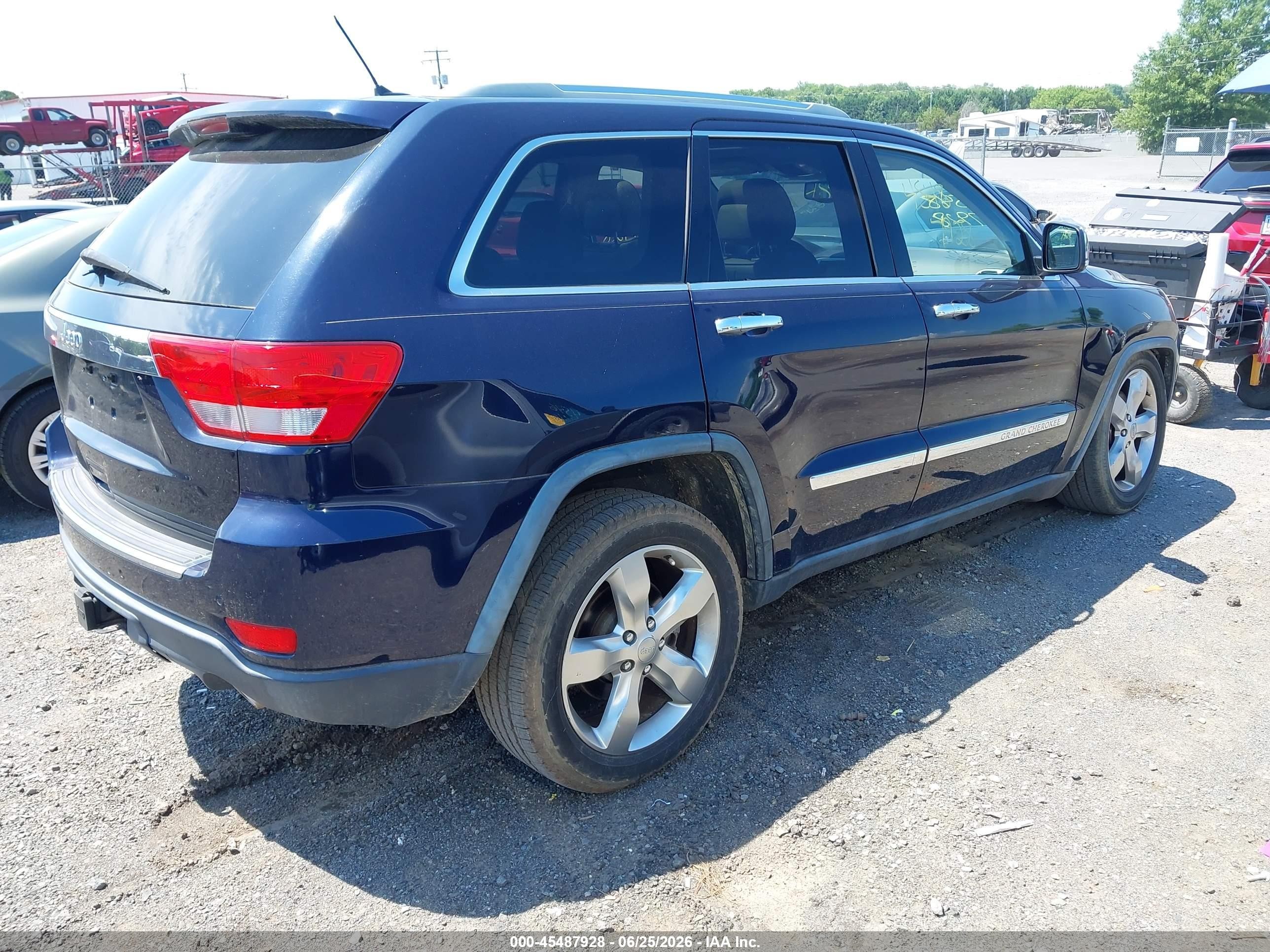 2012 Jeep Grand Cherokee Overland Blue vin: 1C4RJFCT5CC226941