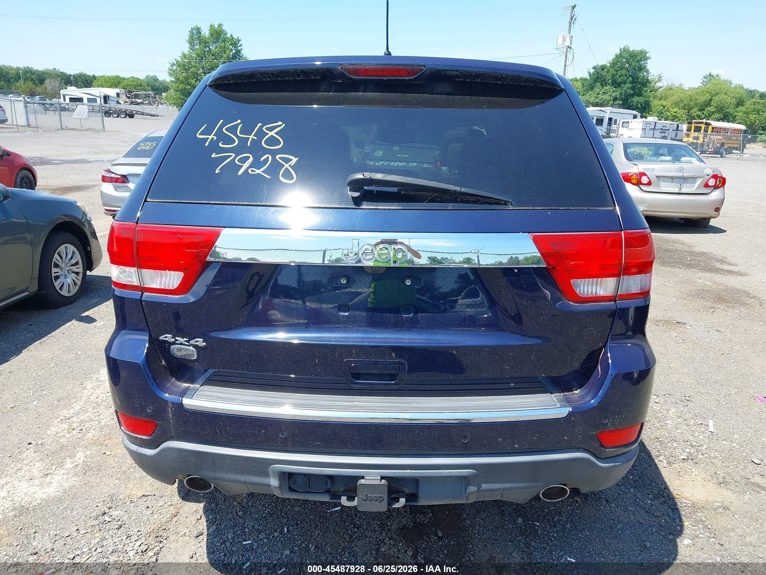2012 Jeep Grand Cherokee Overland Blue vin: 1C4RJFCT5CC226941