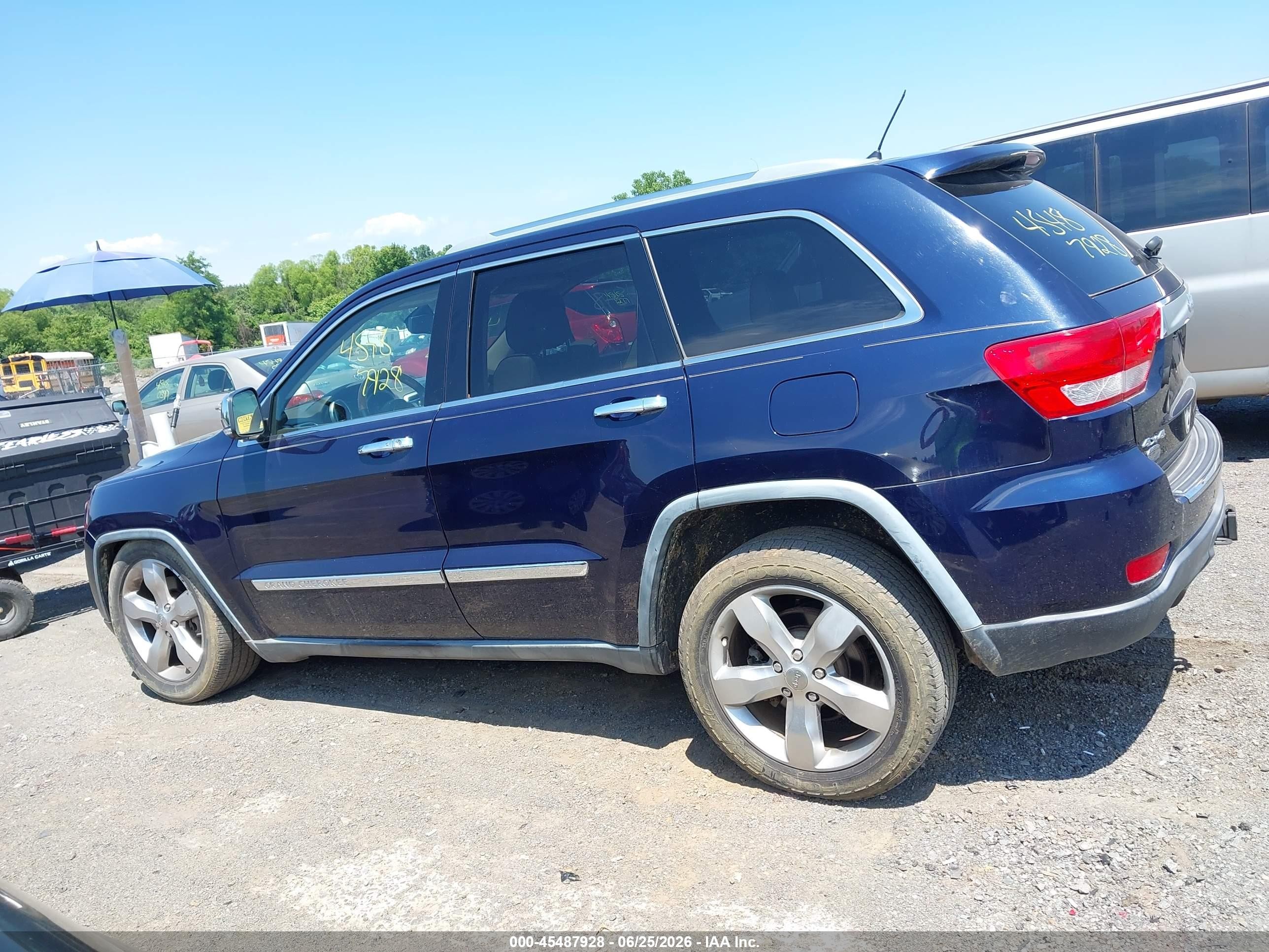 2012 Jeep Grand Cherokee Overland Blue vin: 1C4RJFCT5CC226941