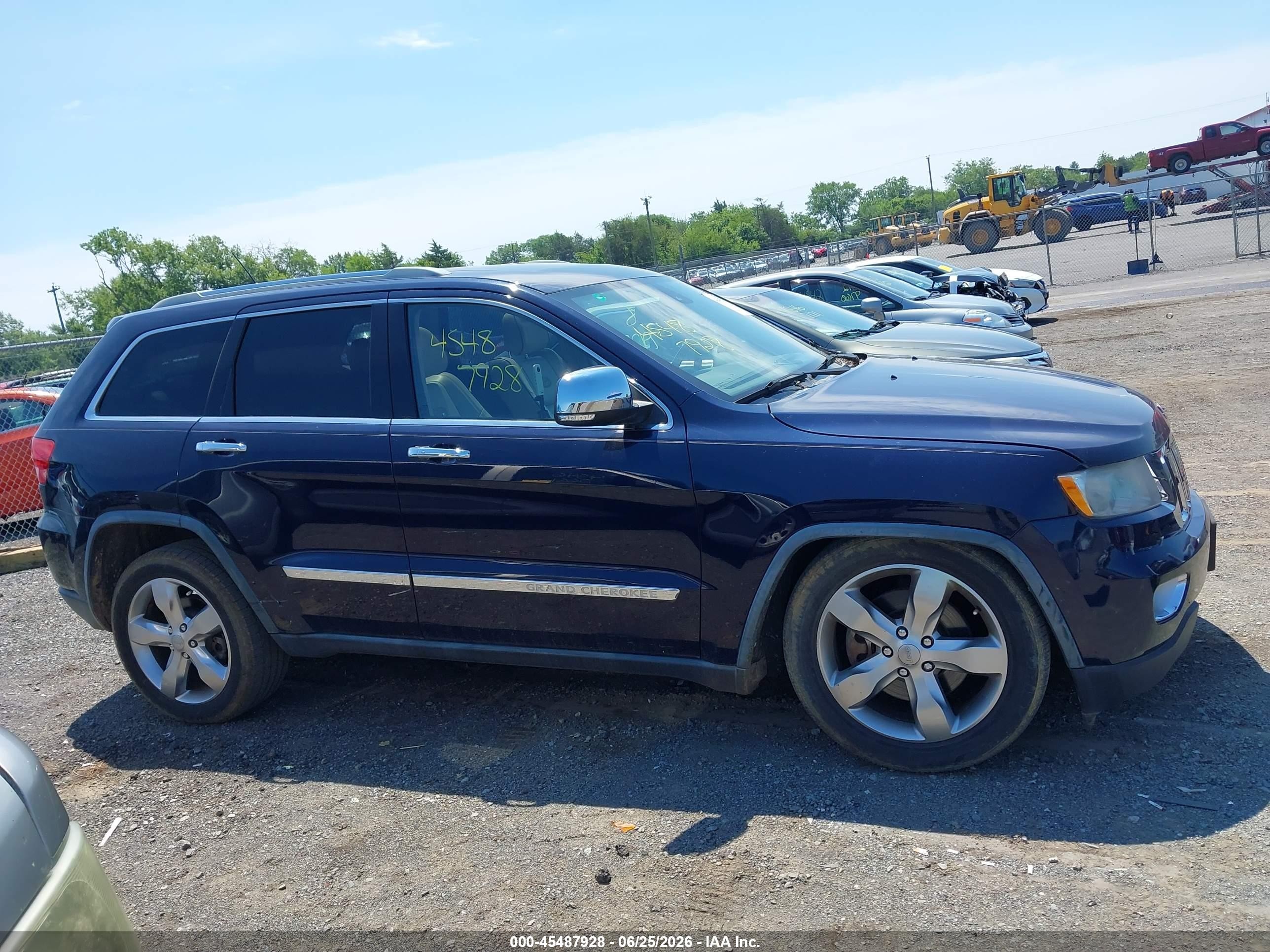 2012 Jeep Grand Cherokee Overland Blue vin: 1C4RJFCT5CC226941