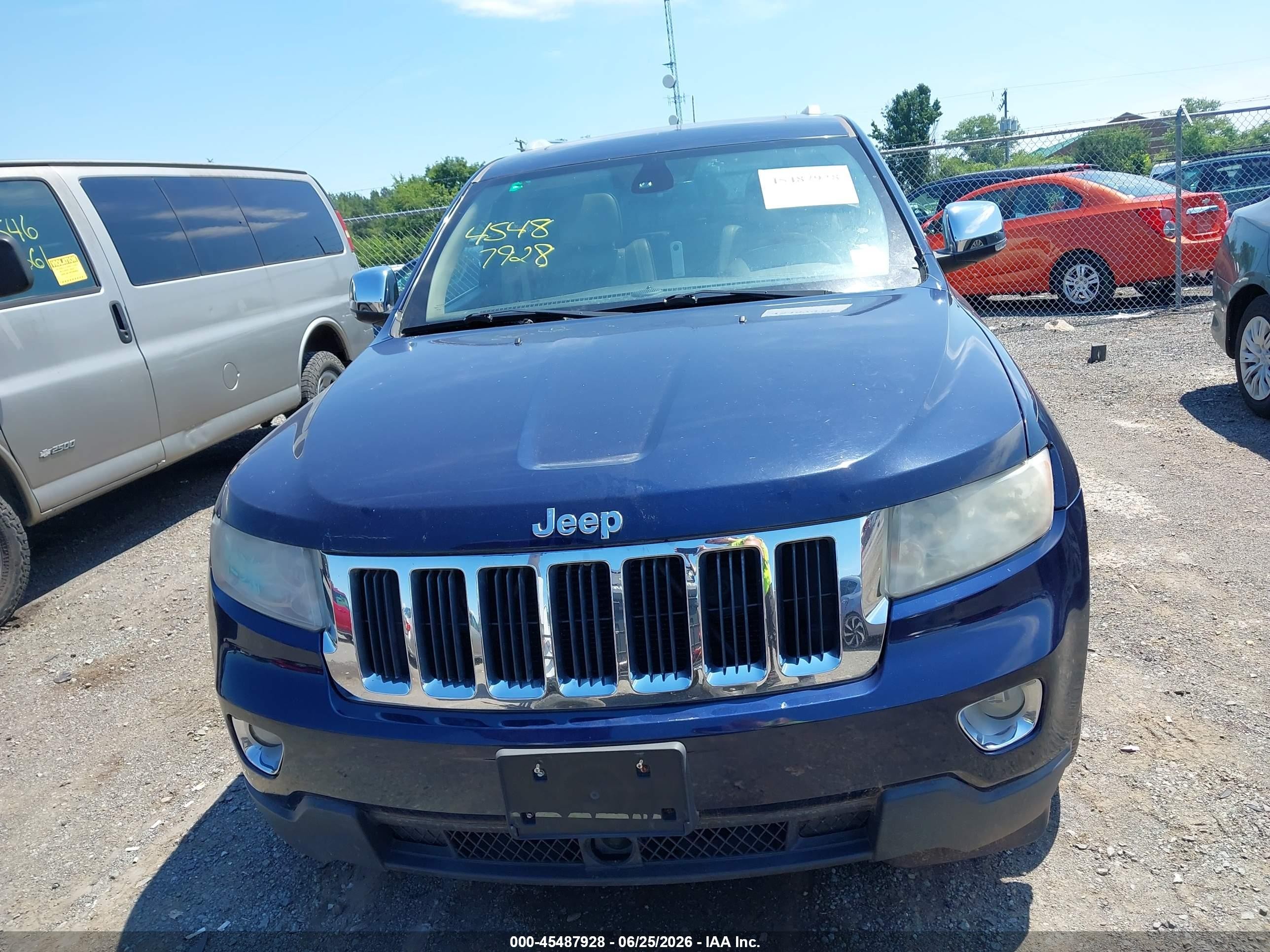 2012 Jeep Grand Cherokee Overland Blue vin: 1C4RJFCT5CC226941