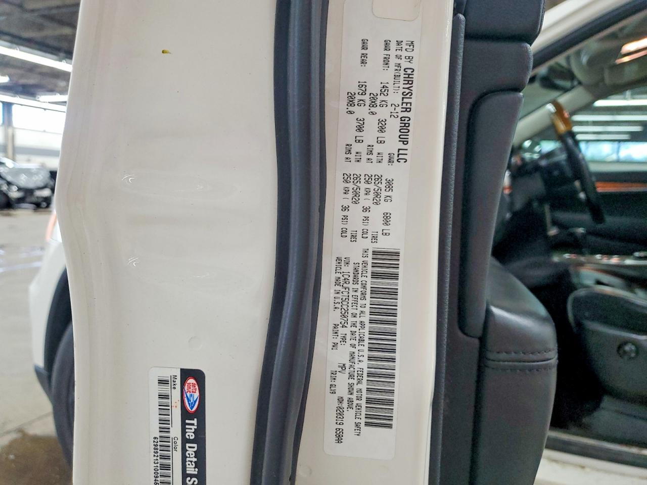 2012 Jeep Grand Cherokee Overland White vin: 1C4RJFCT5CC250754