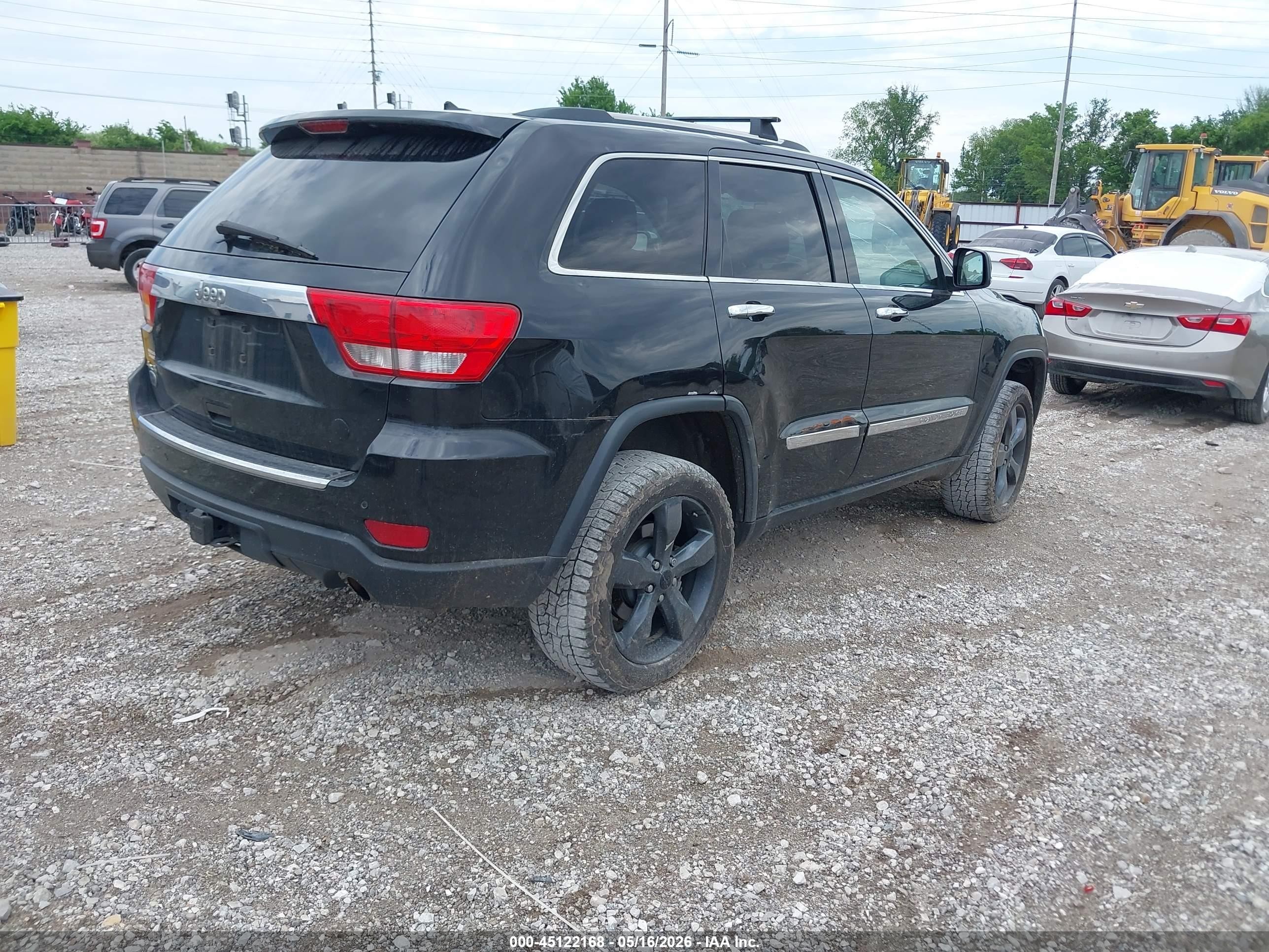 2013 Jeep Grand Cherokee Overland Summit Black vin: 1C4RJFCT5DC574899
