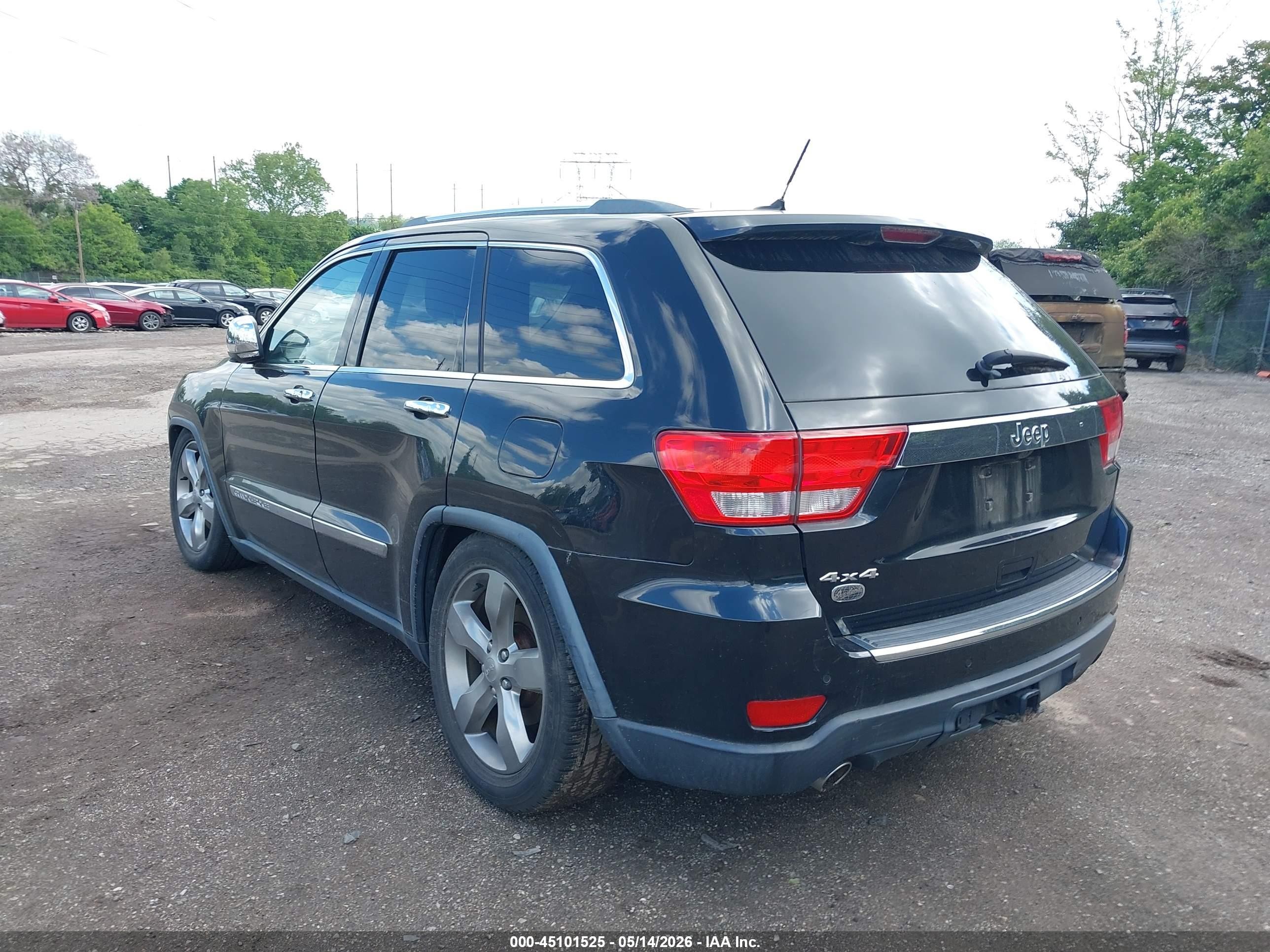 2013 Jeep Grand Cherokee Overland Black vin: 1C4RJFCT5DC655627