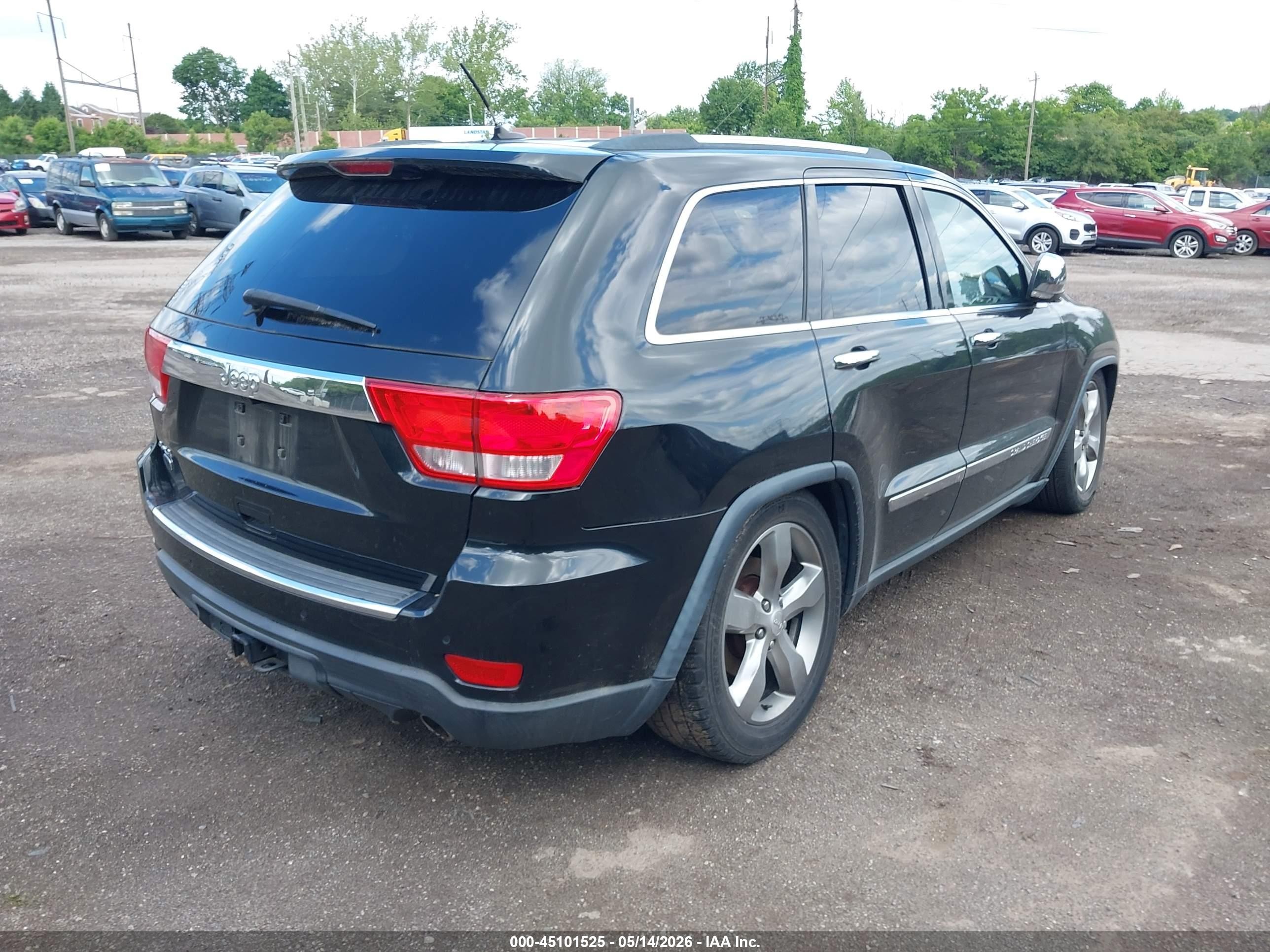 2013 Jeep Grand Cherokee Overland Black vin: 1C4RJFCT5DC655627