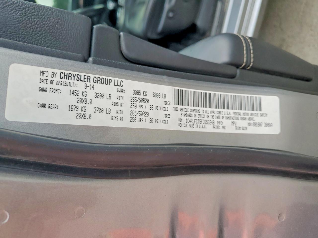 2015 Jeep Grand Cherokee Overland Серебряный vin: 1C4RJFCT5FC653248