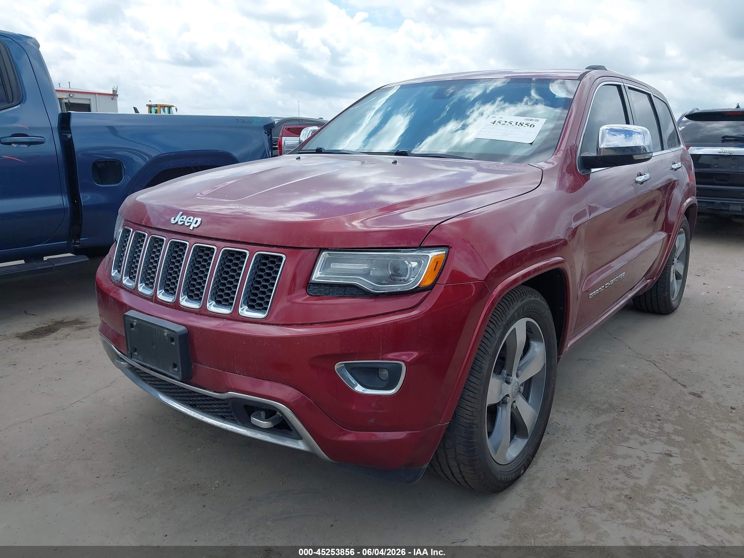 2015 Jeep Grand Cherokee Overland Red vin: 1C4RJFCT6FC149629