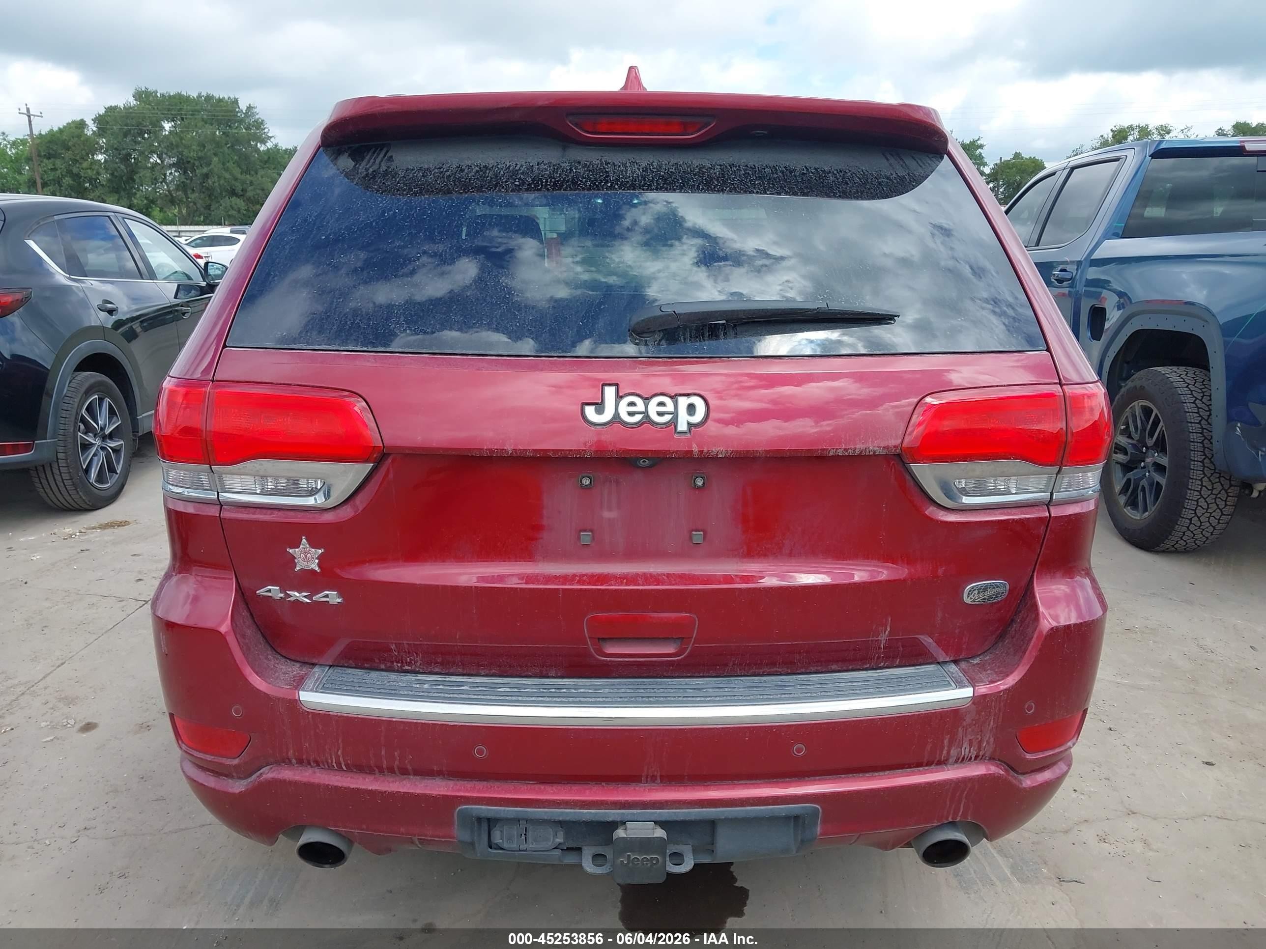 2015 Jeep Grand Cherokee Overland Red vin: 1C4RJFCT6FC149629