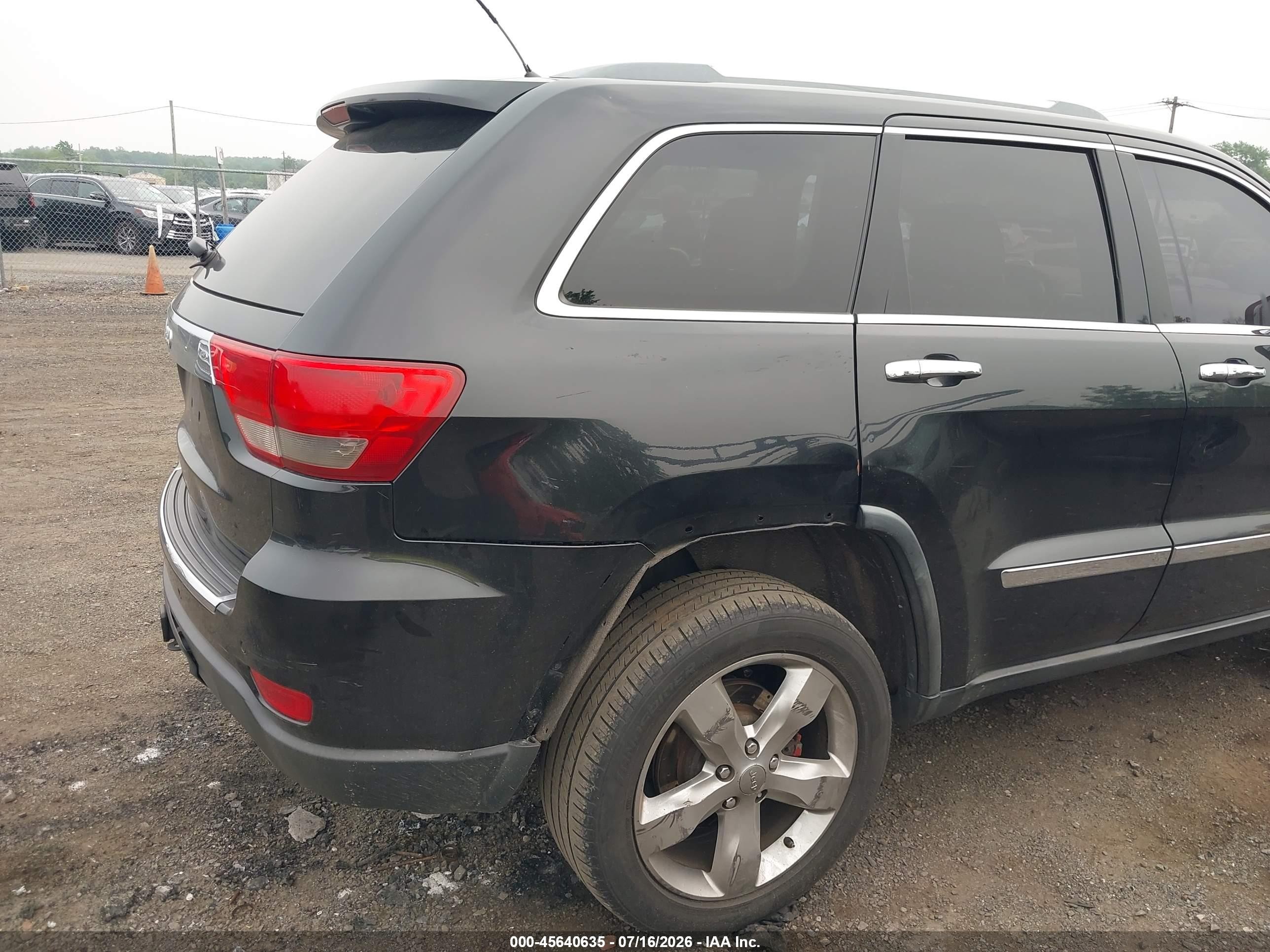 2012 Jeep Grand Cherokee Overland Черный vin: 1C4RJFCT7CC124203