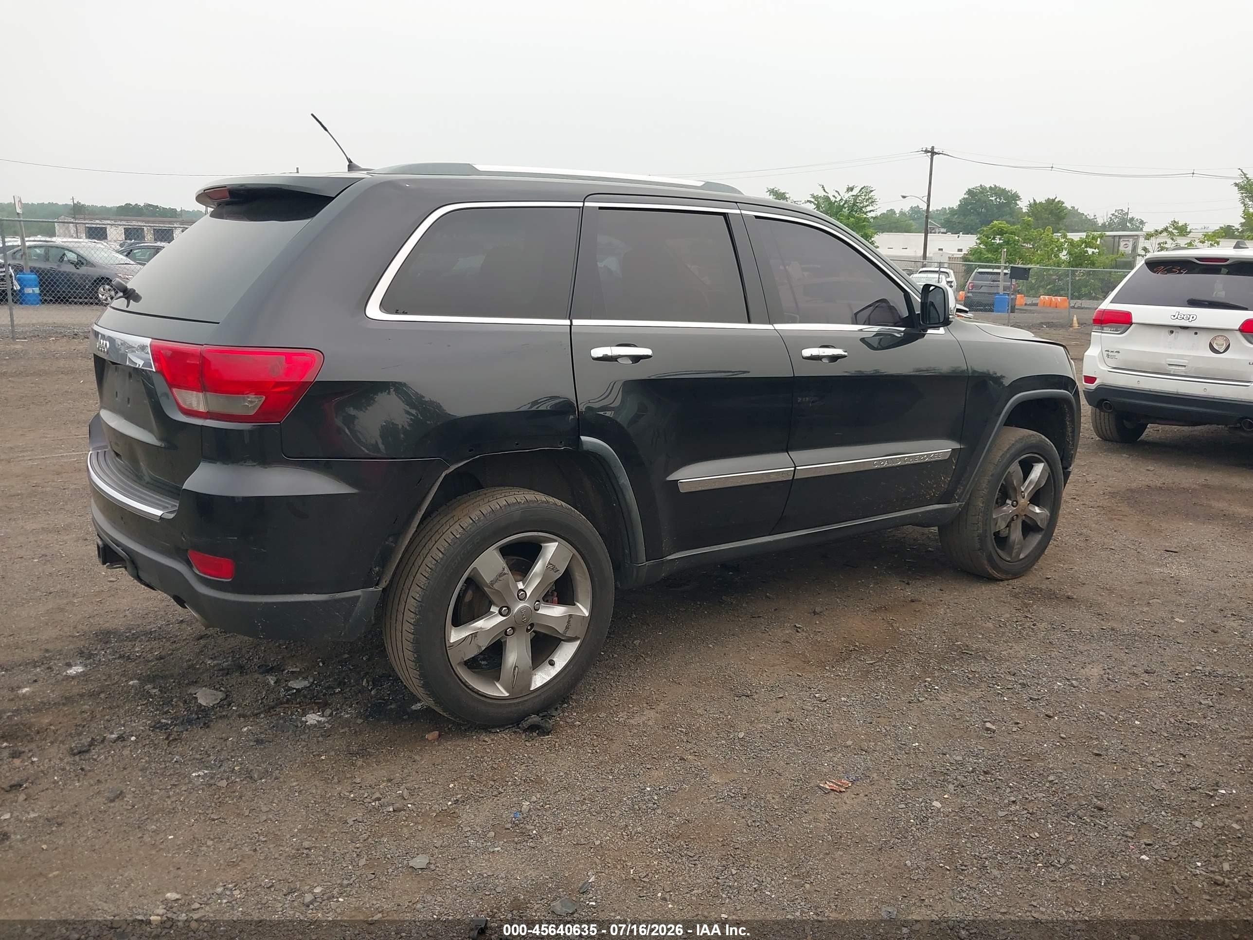 2012 Jeep Grand Cherokee Overland Черный vin: 1C4RJFCT7CC124203