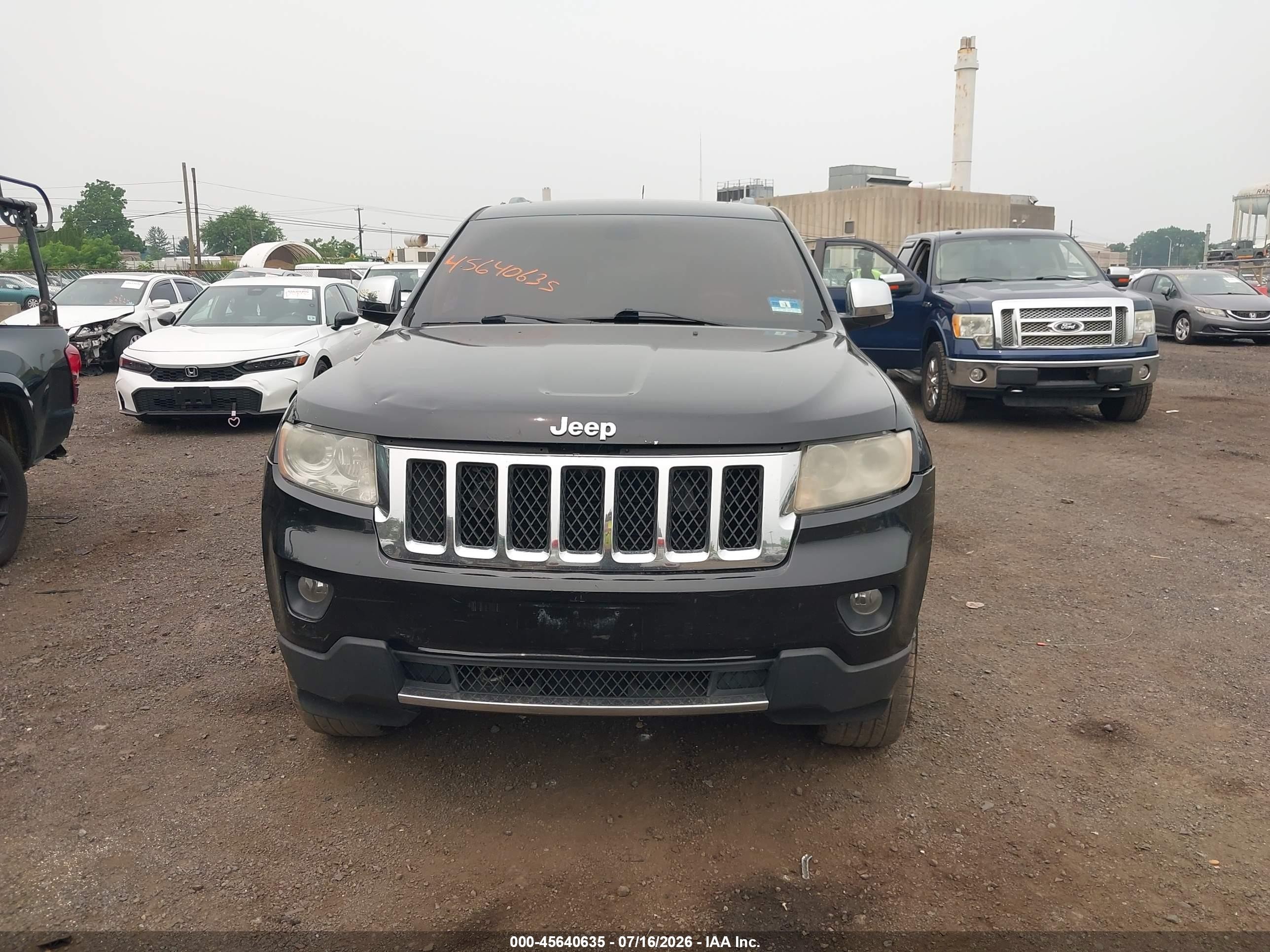2012 Jeep Grand Cherokee Overland Черный vin: 1C4RJFCT7CC124203
