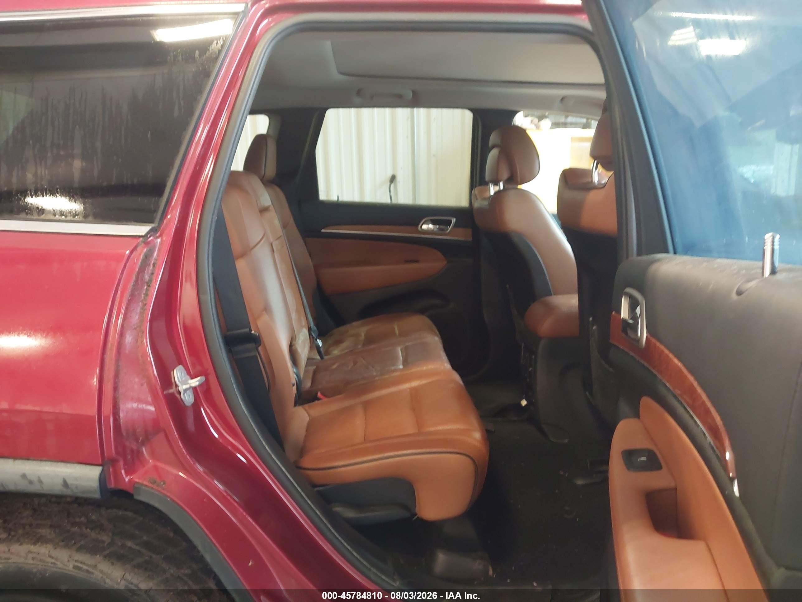 2012 Jeep Grand Cherokee Overland Red vin: 1C4RJFCT7CC133578