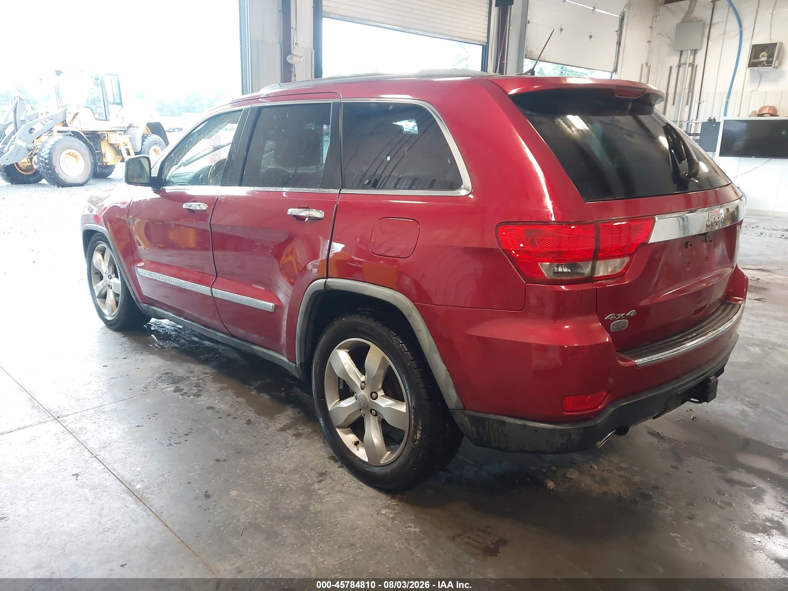 2012 Jeep Grand Cherokee Overland Red vin: 1C4RJFCT7CC133578