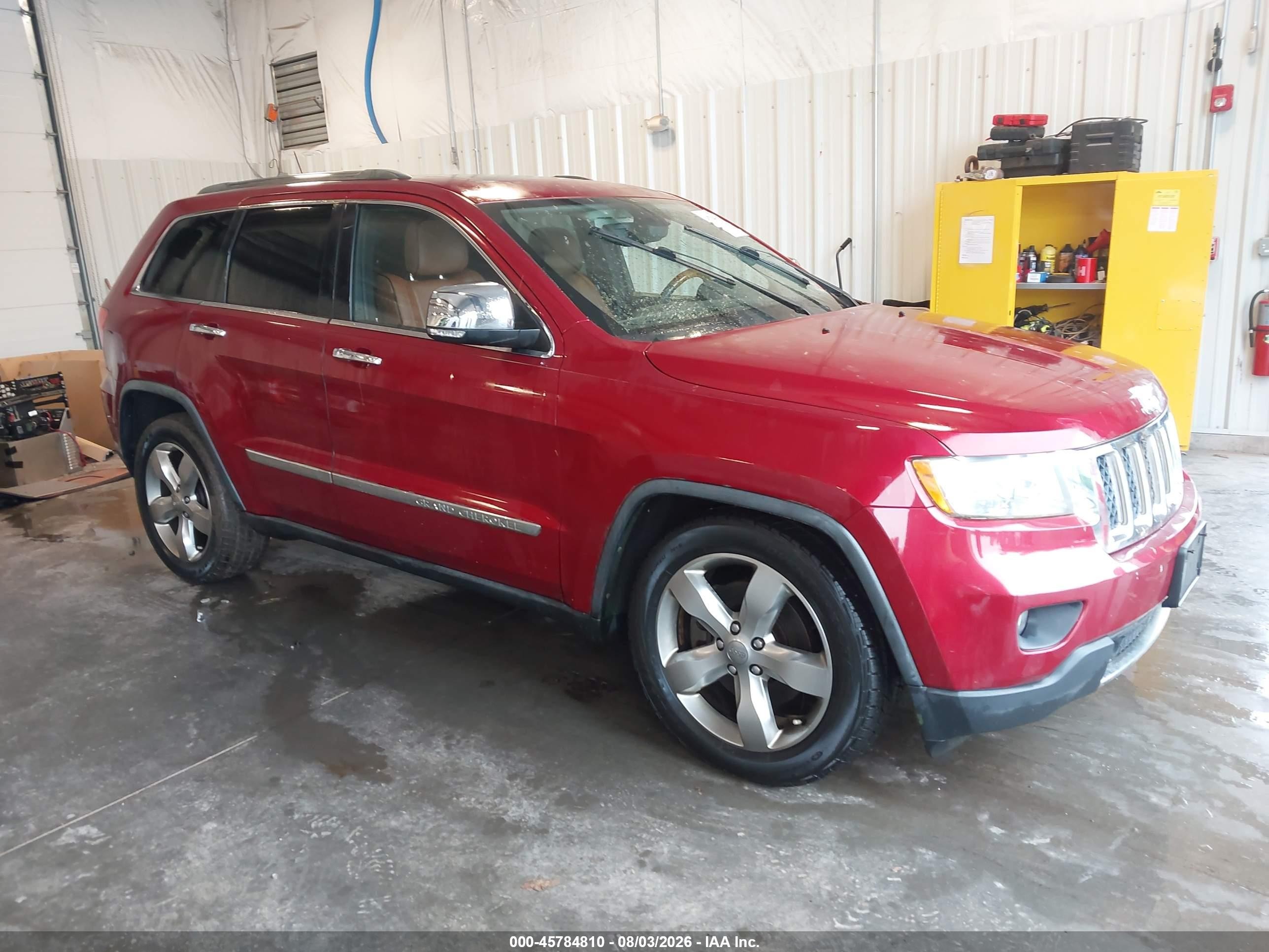 2012 Jeep Grand Cherokee Overland Red vin: 1C4RJFCT7CC133578