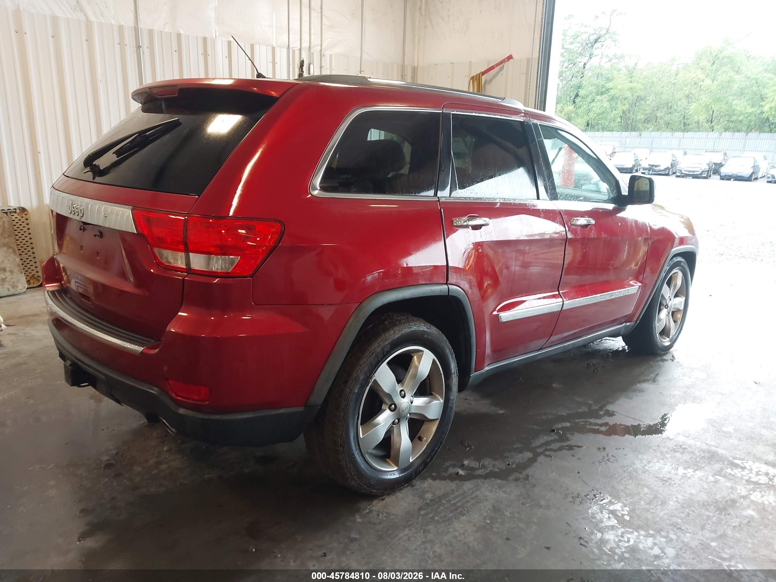 2012 Jeep Grand Cherokee Overland Red vin: 1C4RJFCT7CC133578