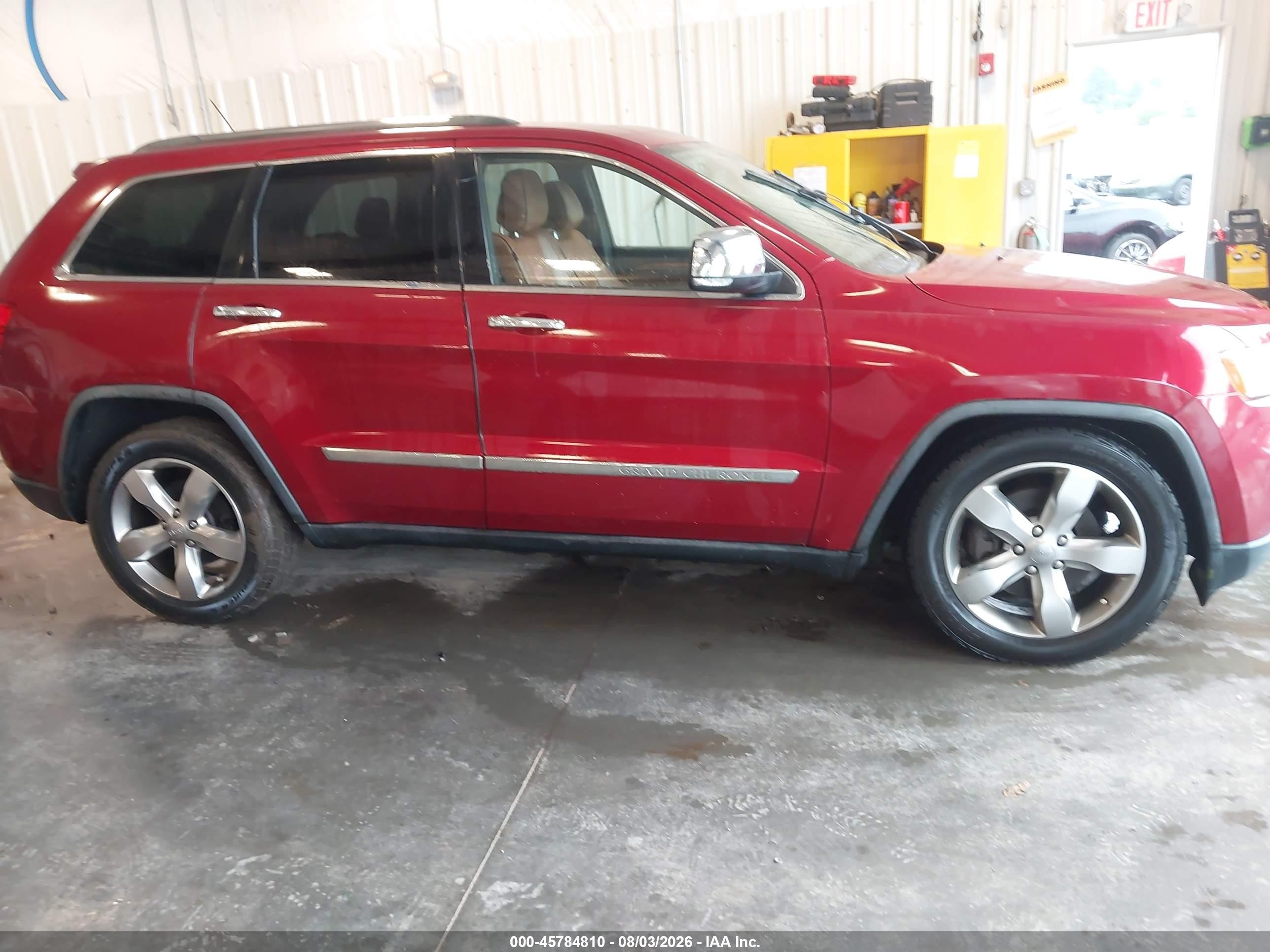 2012 Jeep Grand Cherokee Overland Red vin: 1C4RJFCT7CC133578