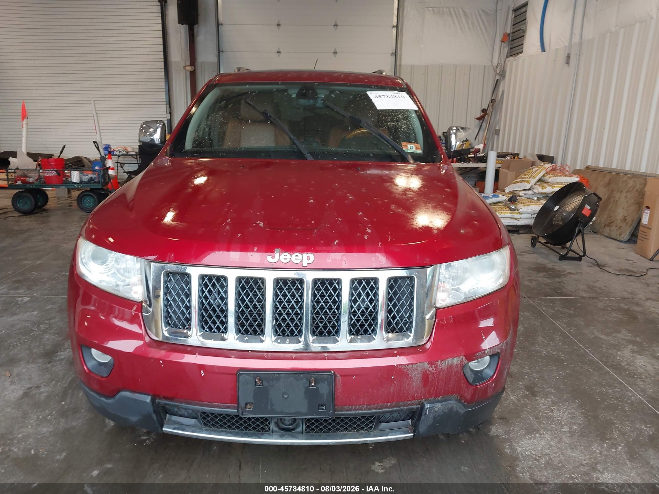 2012 Jeep Grand Cherokee Overland Red vin: 1C4RJFCT7CC133578