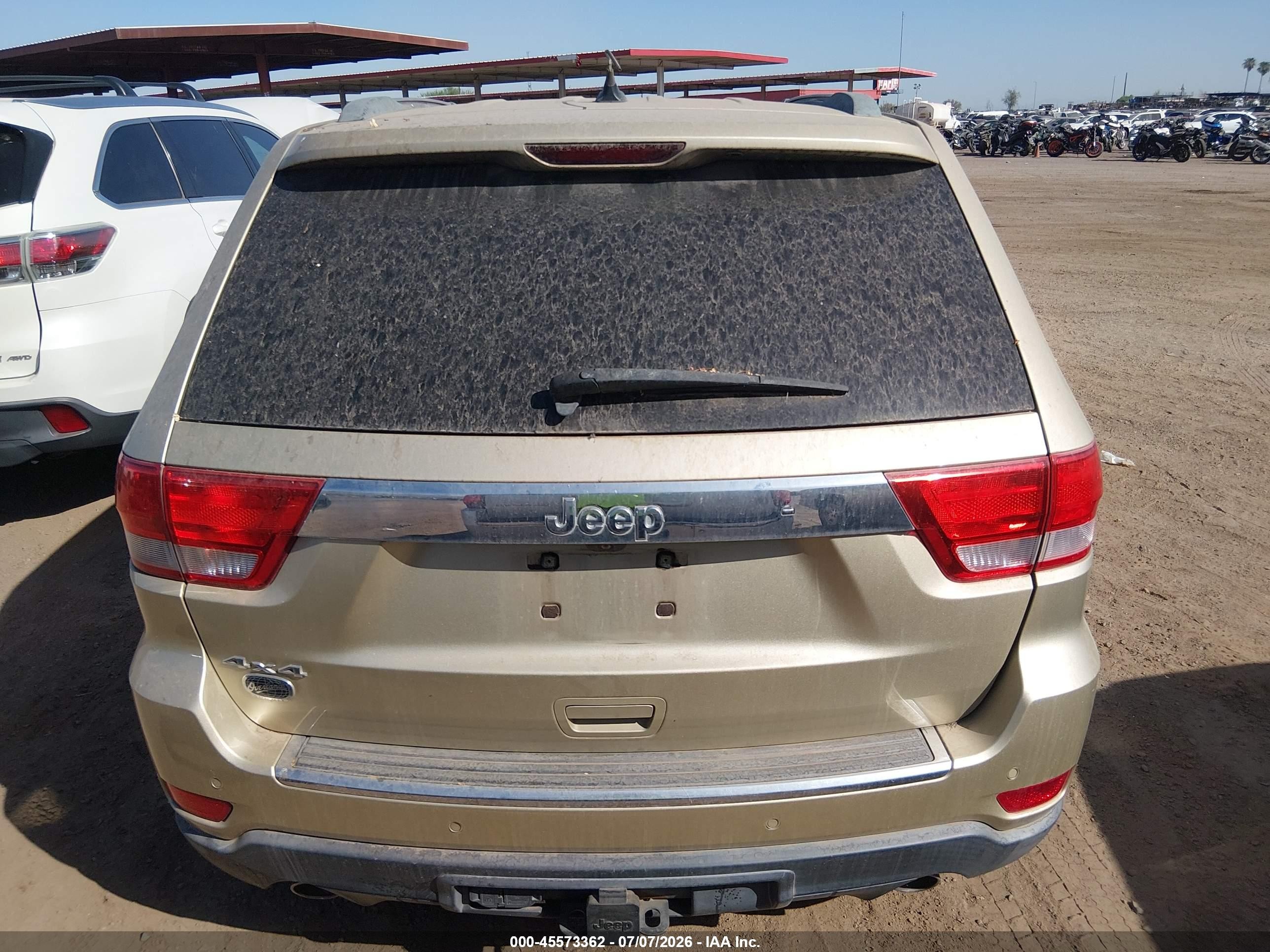 2012 Jeep Grand Cherokee Overland Silver vin: 1C4RJFCT7CC175278