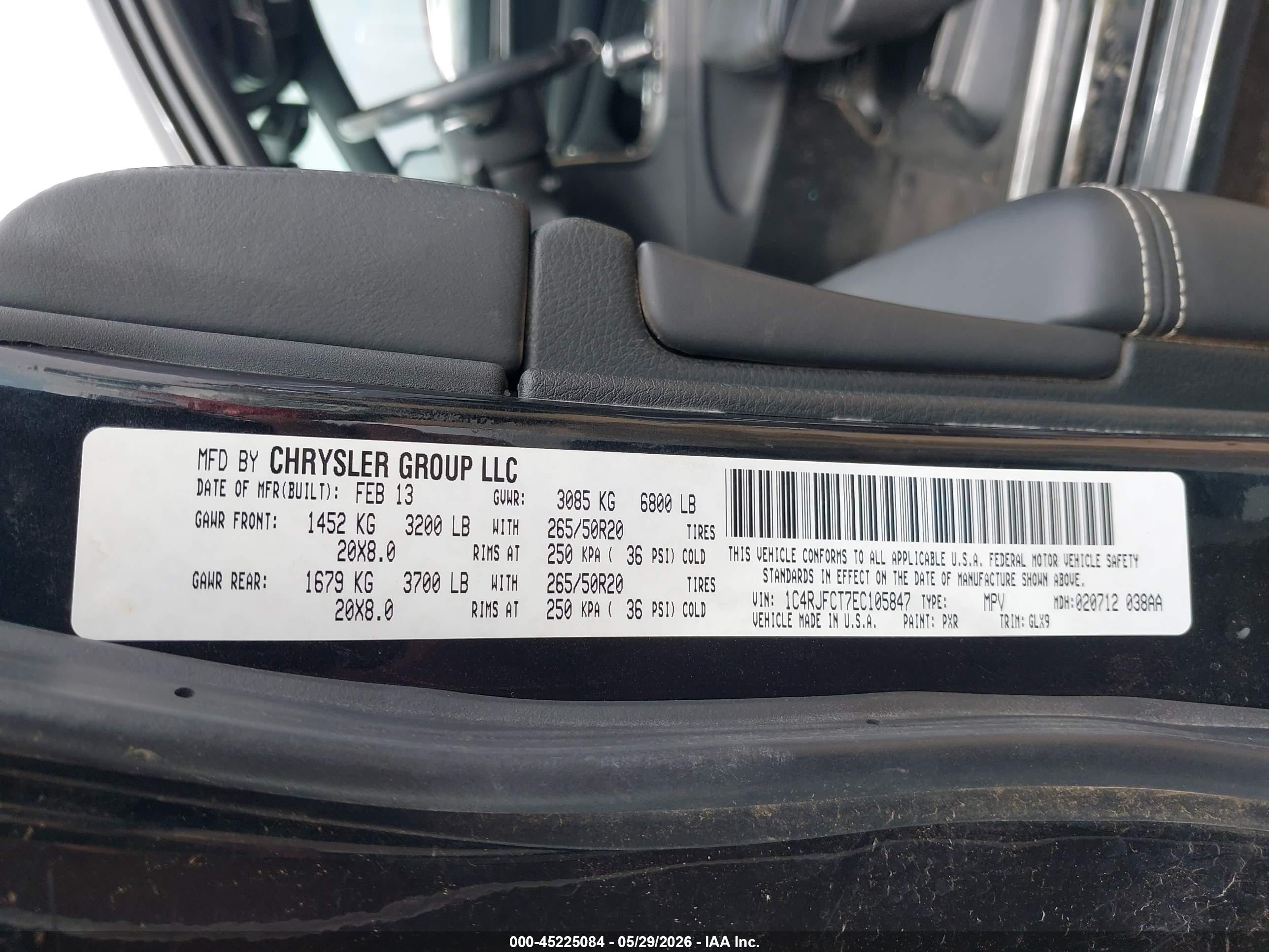 2014 Jeep Grand Cherokee Overland Black vin: 1C4RJFCT7EC105847