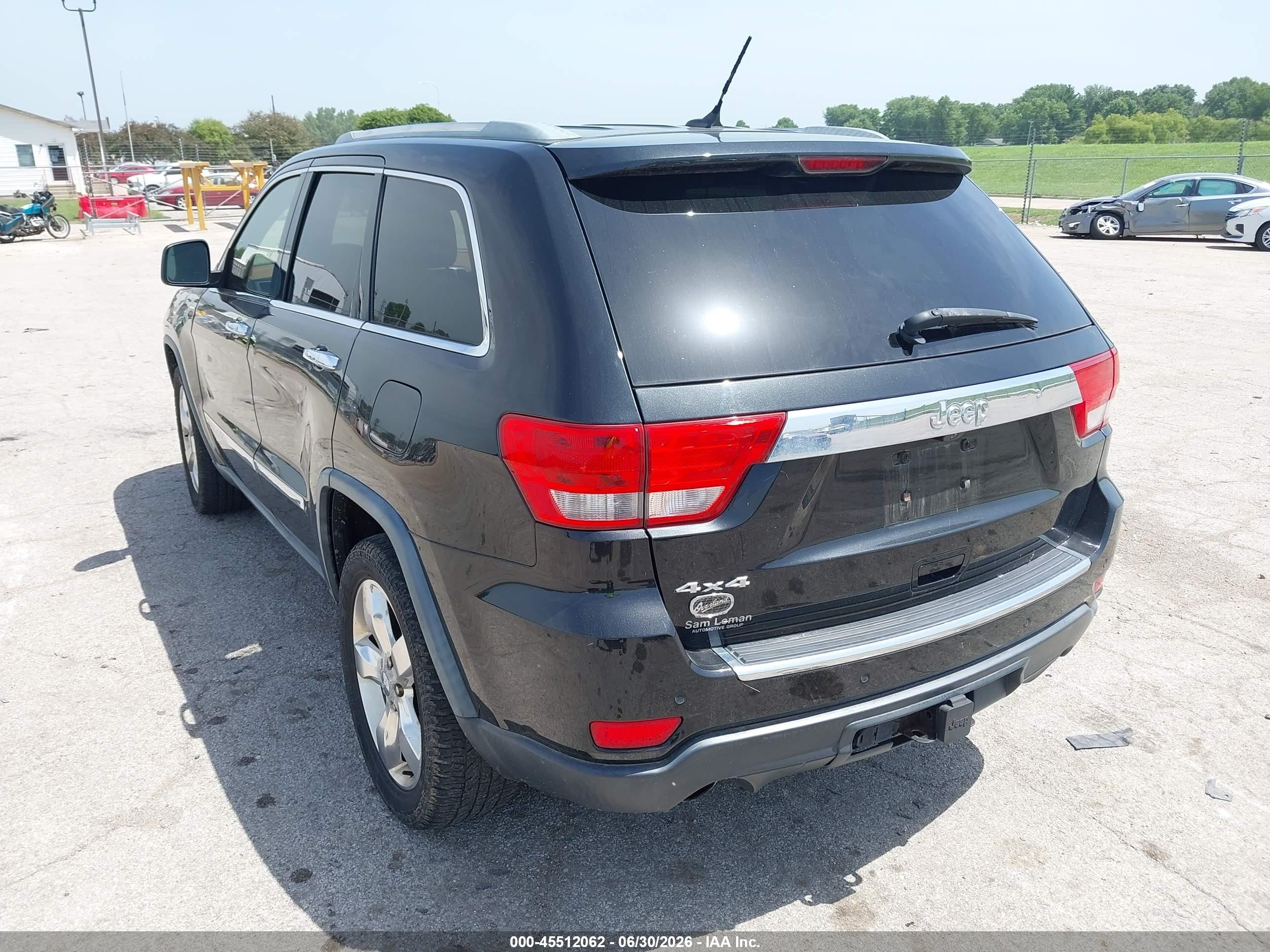 2012 Jeep Grand Cherokee Overland Black vin: 1C4RJFCT8CC203332