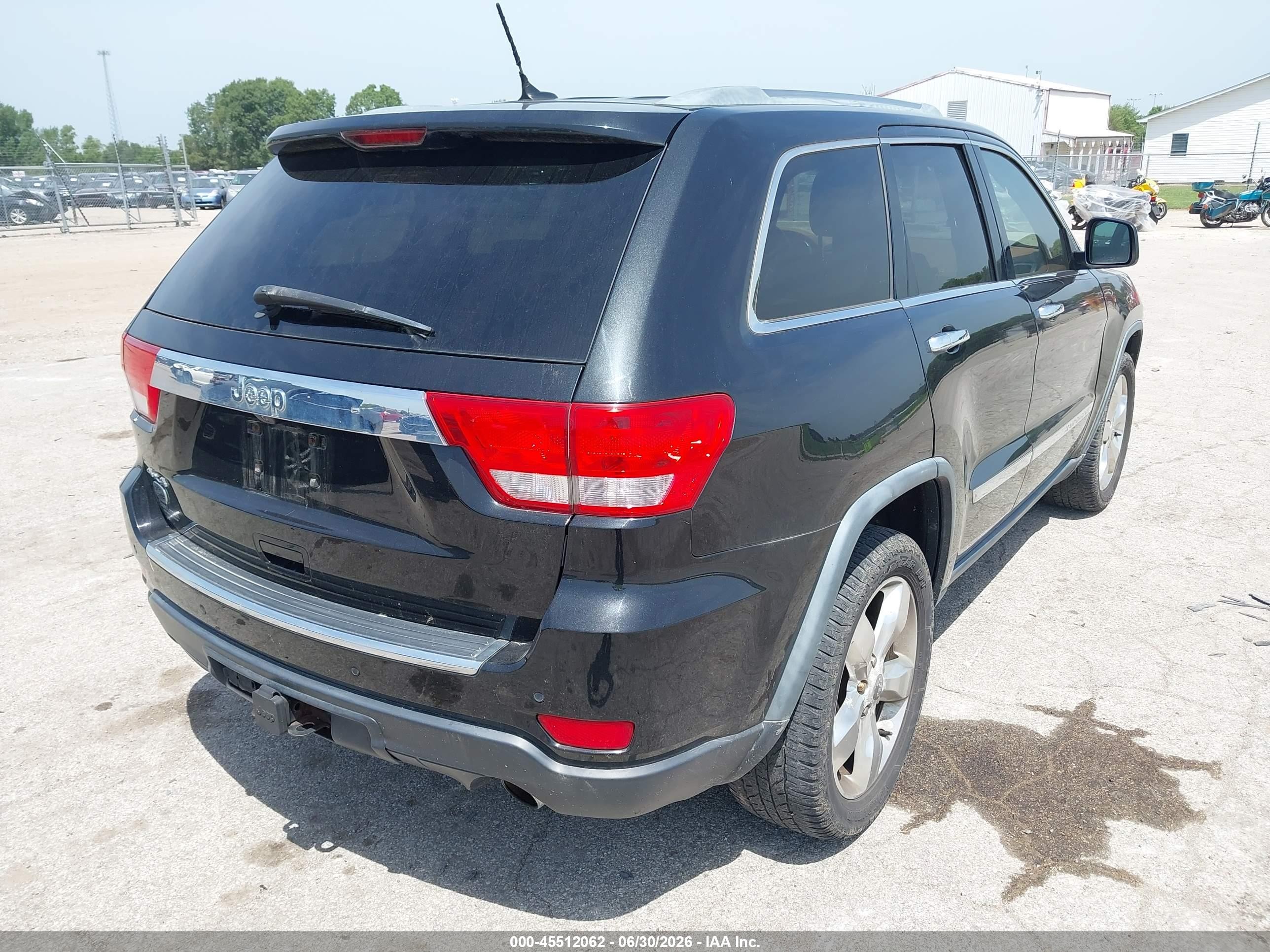 2012 Jeep Grand Cherokee Overland Black vin: 1C4RJFCT8CC203332