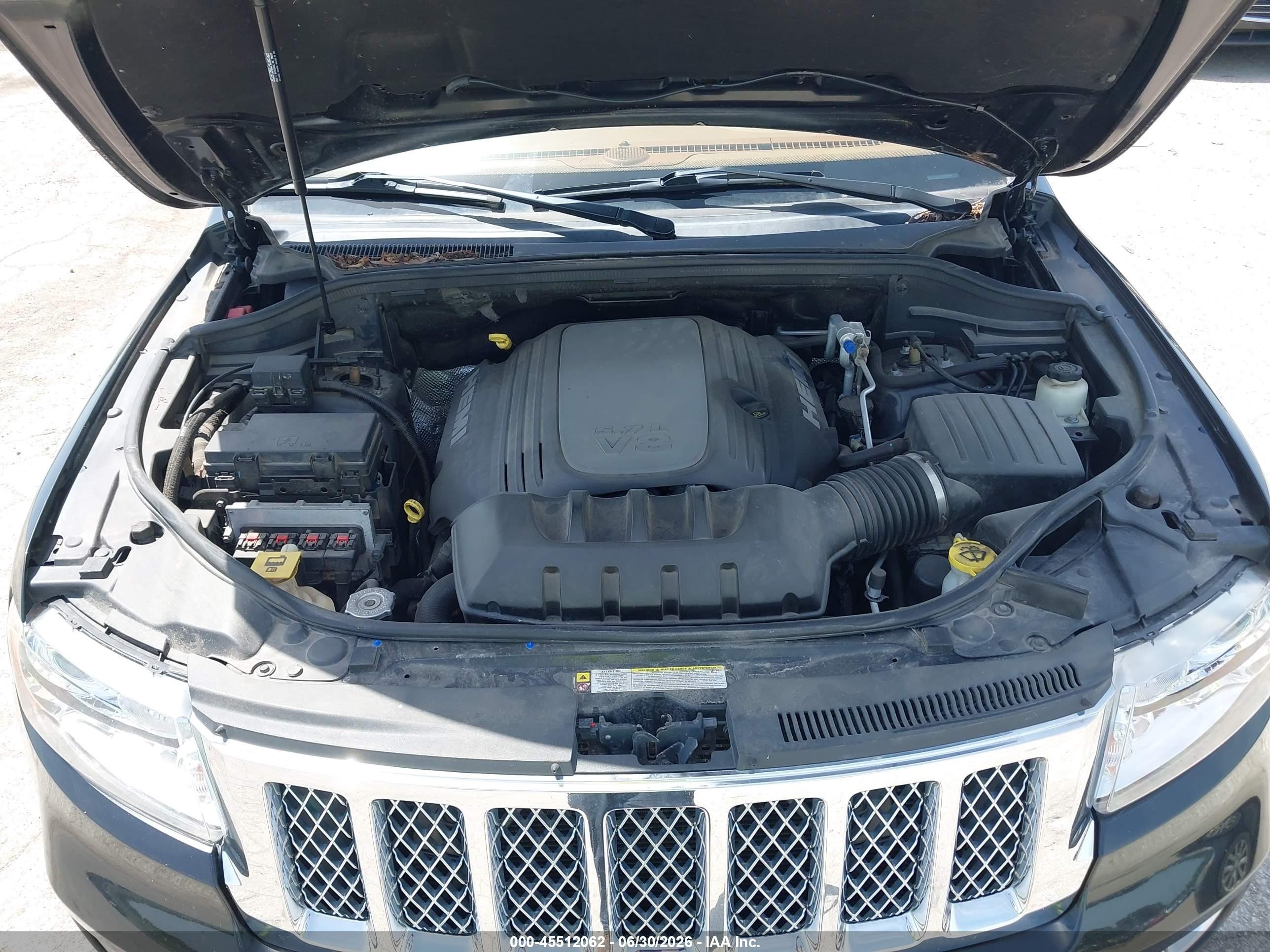 2012 Jeep Grand Cherokee Overland Black vin: 1C4RJFCT8CC203332