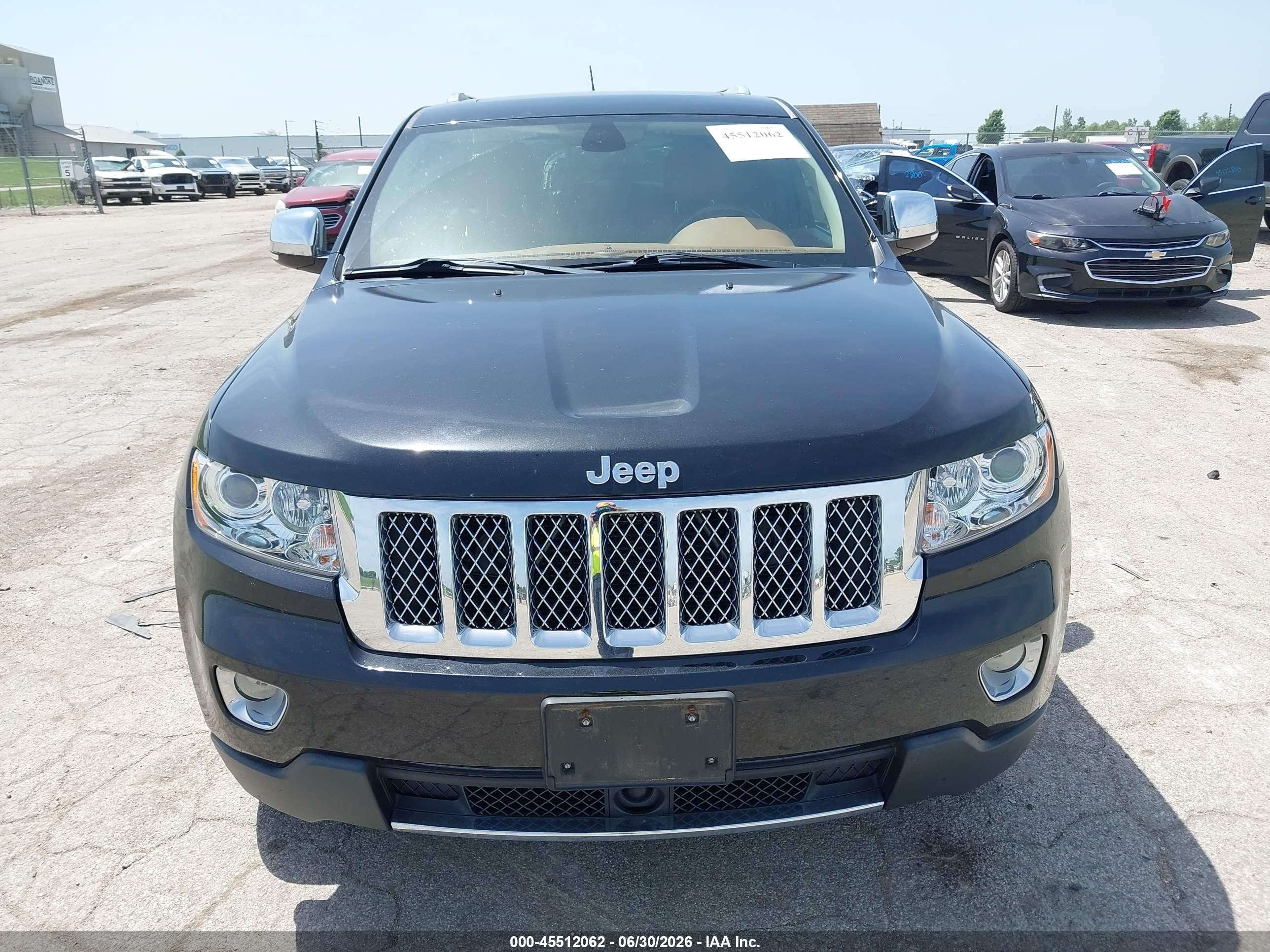 2012 Jeep Grand Cherokee Overland Black vin: 1C4RJFCT8CC203332