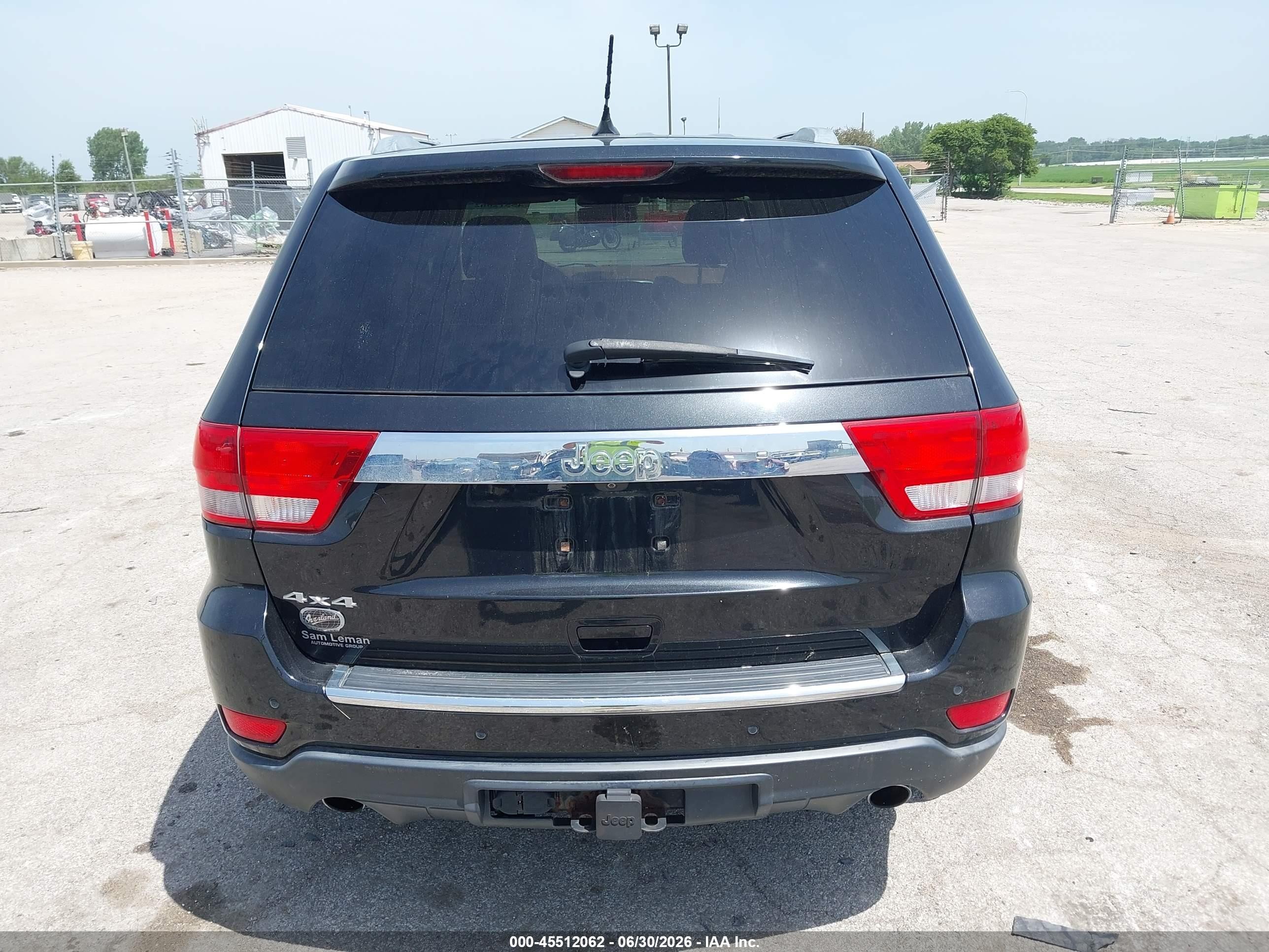 2012 Jeep Grand Cherokee Overland Black vin: 1C4RJFCT8CC203332