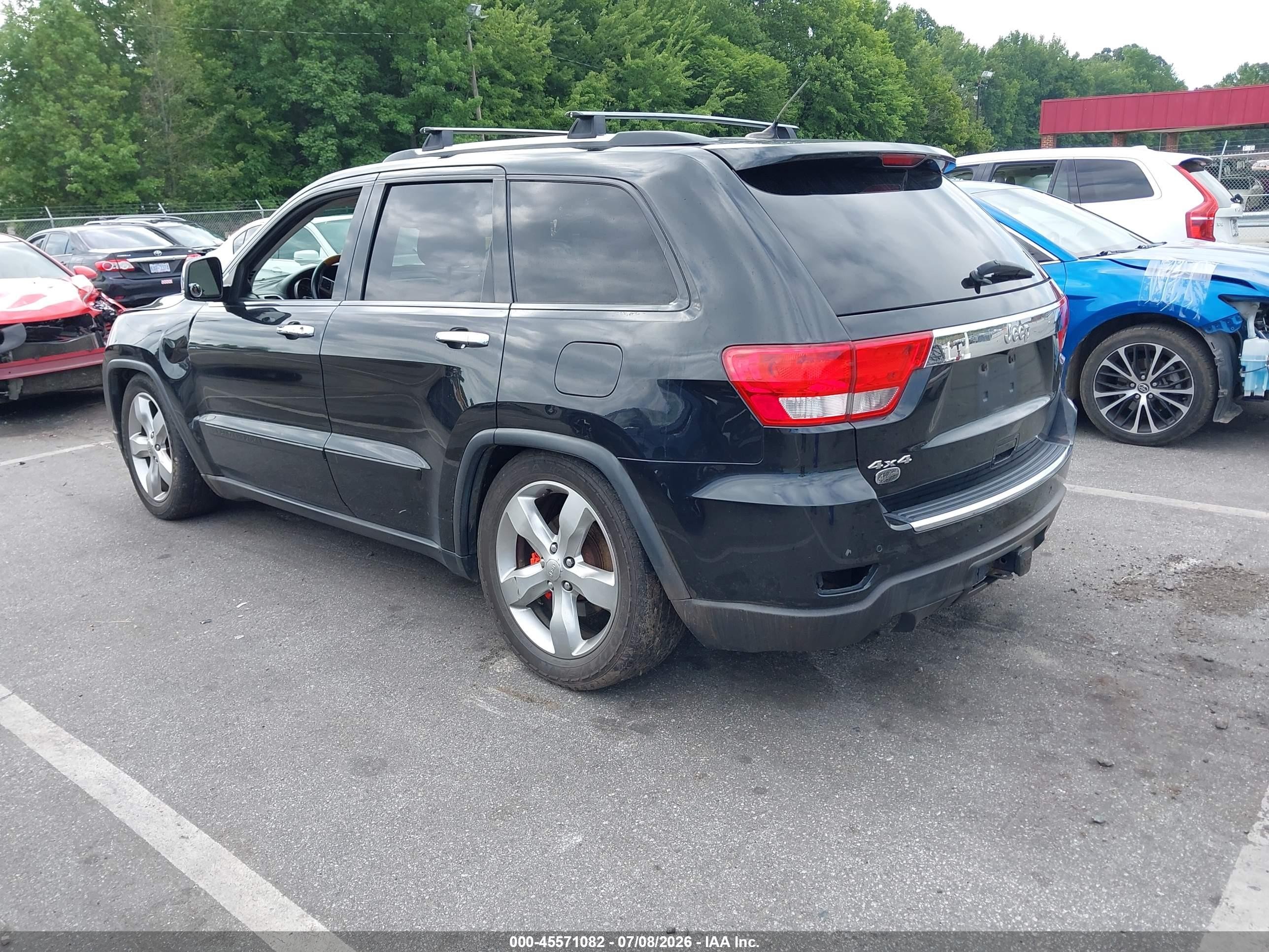 2012 Jeep Grand Cherokee Overland Black vin: 1C4RJFCT8CC222155