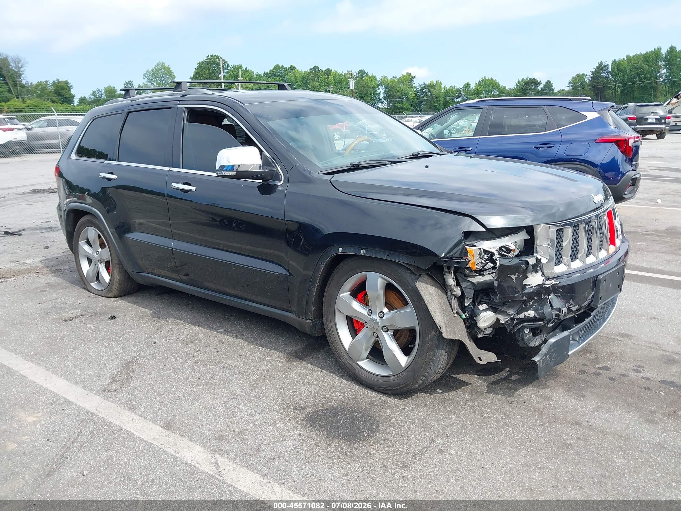 2012 Jeep Grand Cherokee Overland Black vin: 1C4RJFCT8CC222155